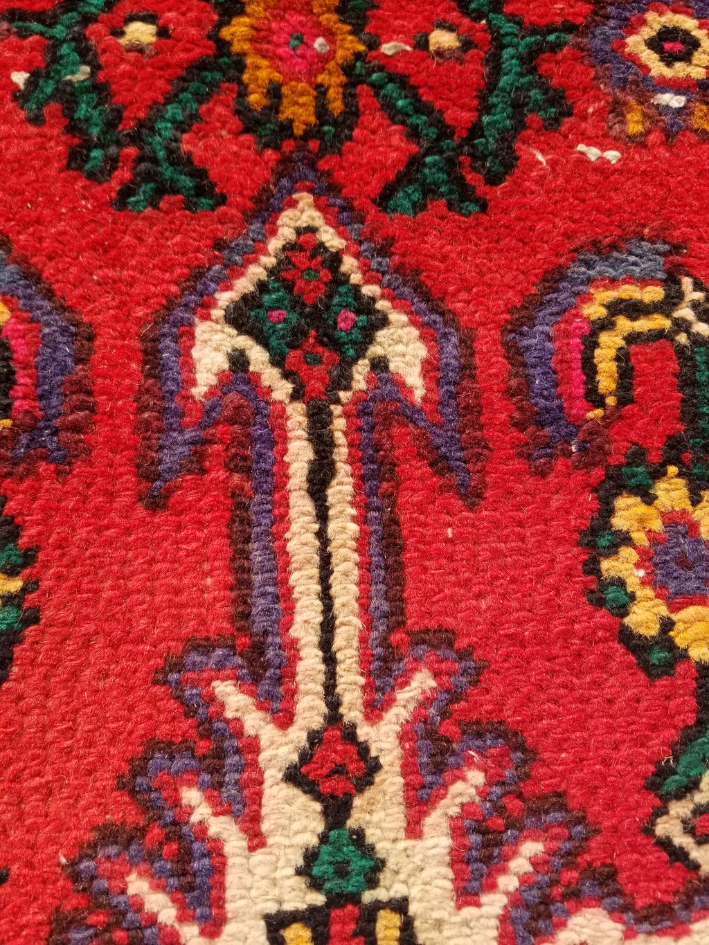 Antique Traditional Handmade Hamadan Wool Multicolor Rug 248x137cm