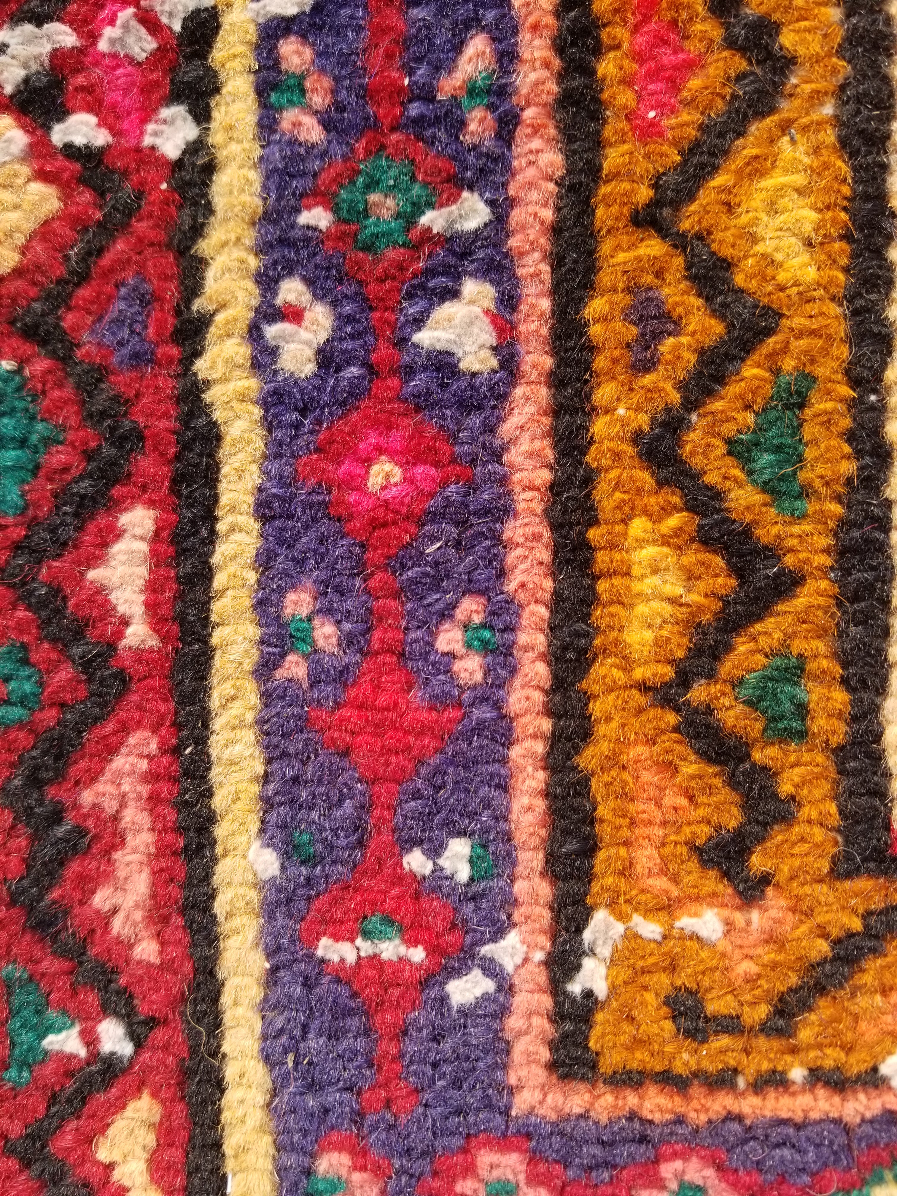 Antique Traditional Handmade Hamadan Wool Multicolor Rug 248x137cm