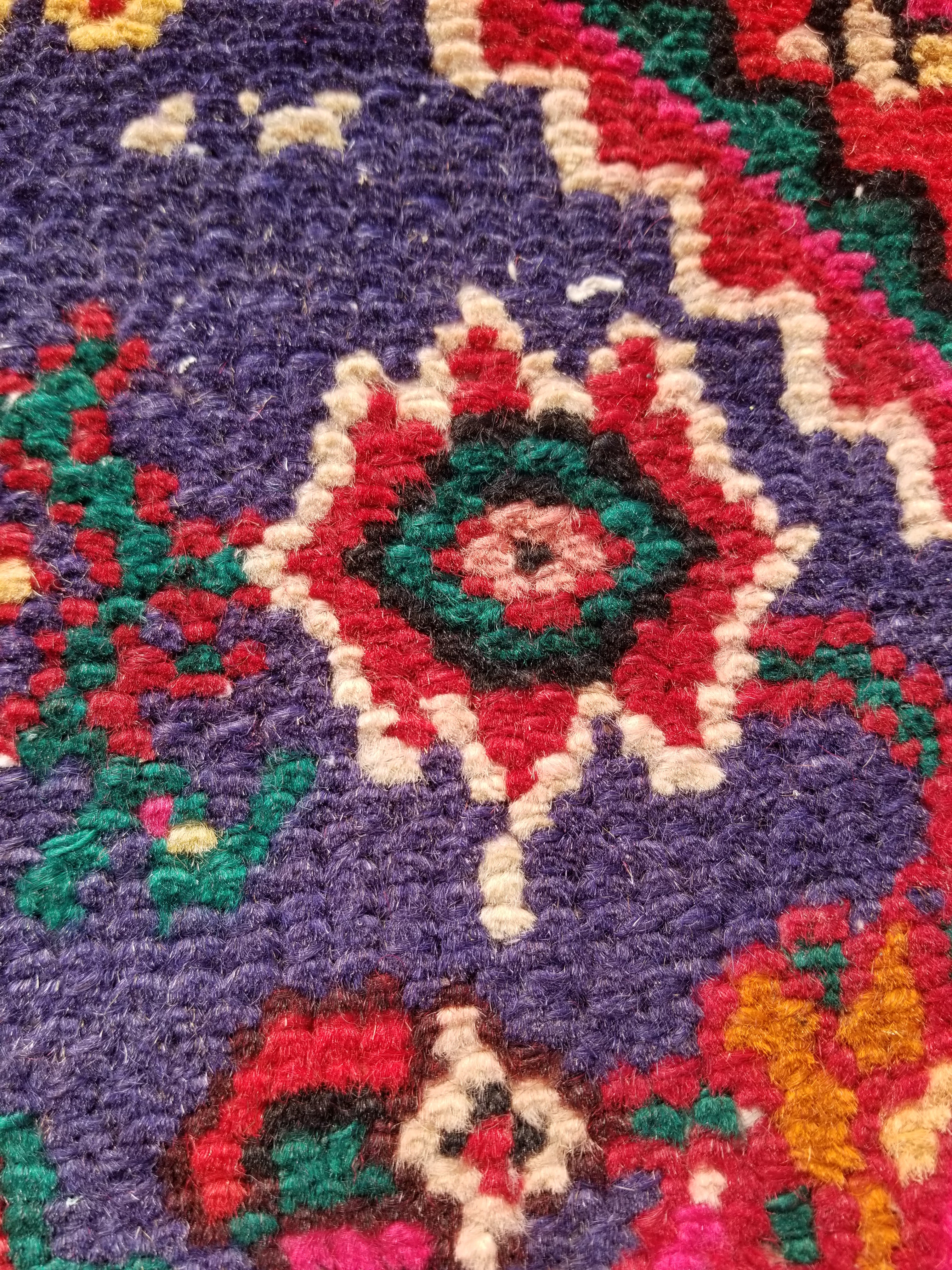Antique Traditional Handmade Hamadan Wool Multicolor Rug 248x137cm