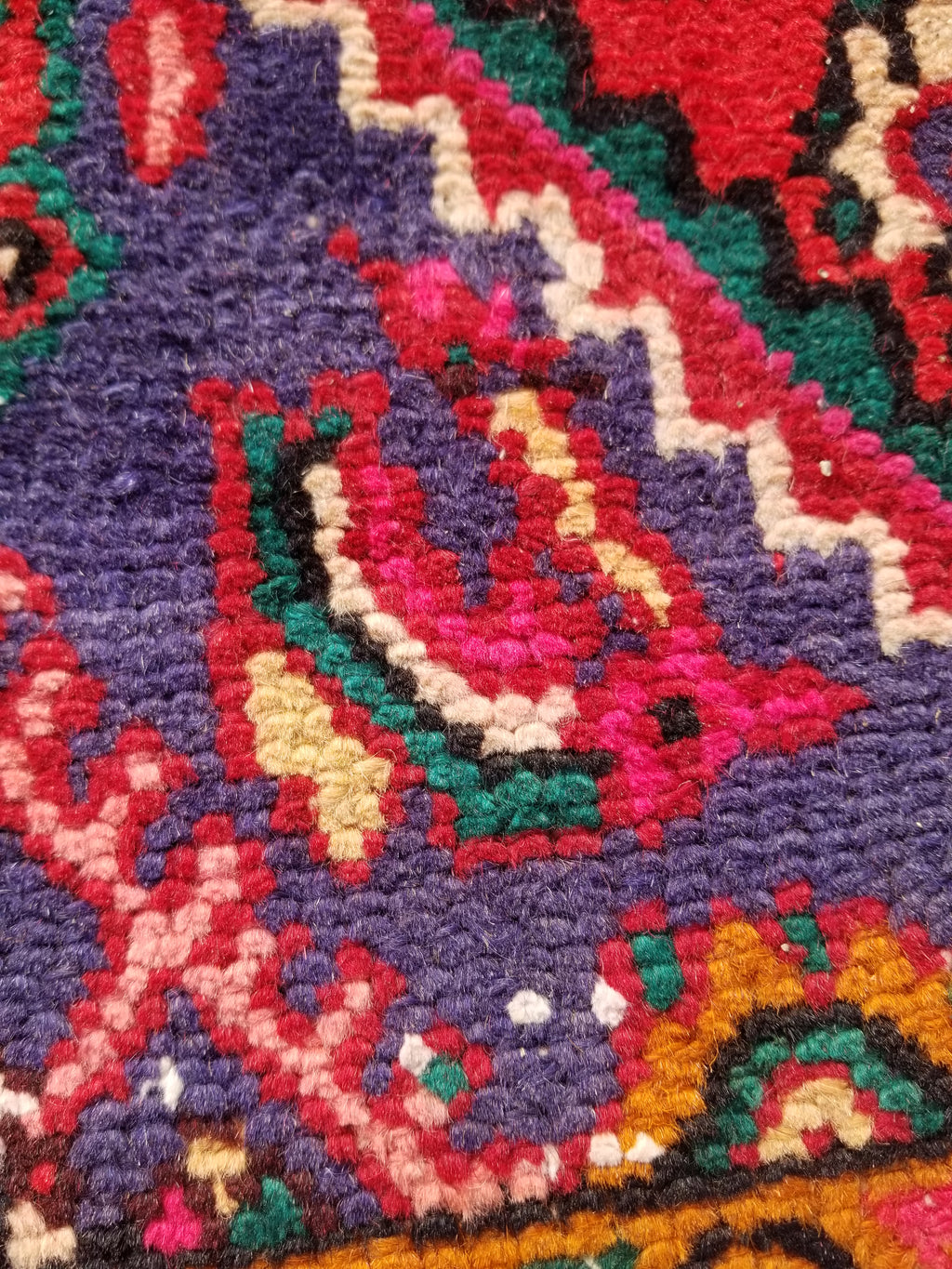 Antique Traditional Handmade Hamadan Wool Multicolor Rug 248x137cm
