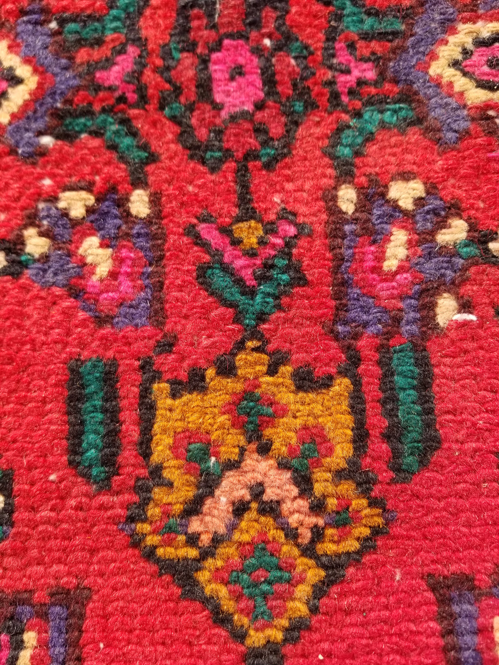 Antique Traditional Handmade Hamadan Wool Multicolor Rug 248x137cm