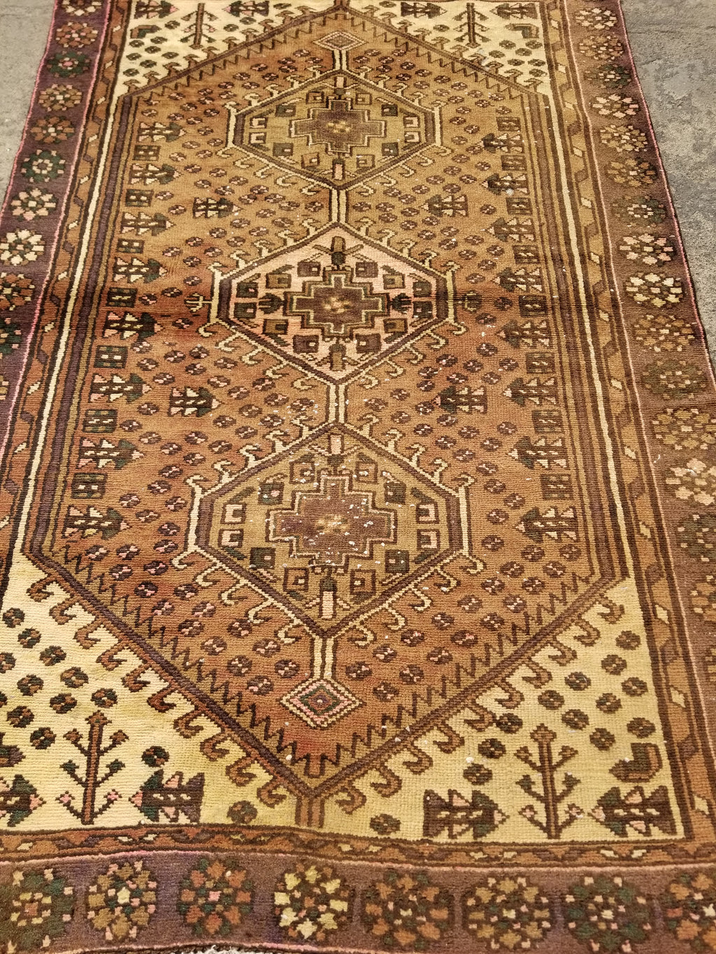 Distressed Antique Handmade Afghan Wool Multicolor Rug 172x118cm