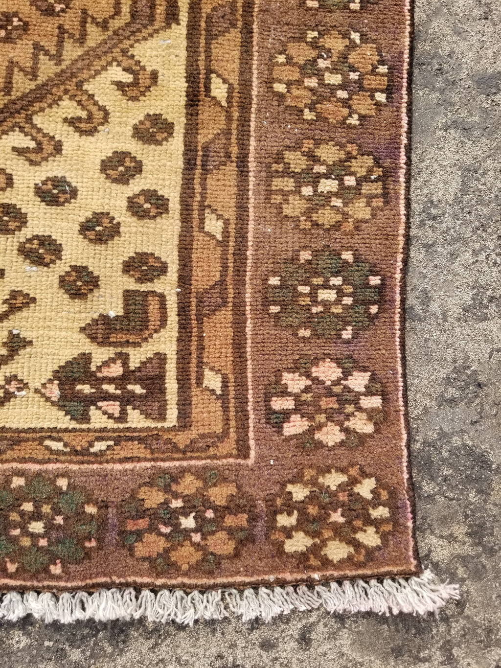 Distressed Antique Handmade Afghan Wool Multicolor Rug 172x118cm
