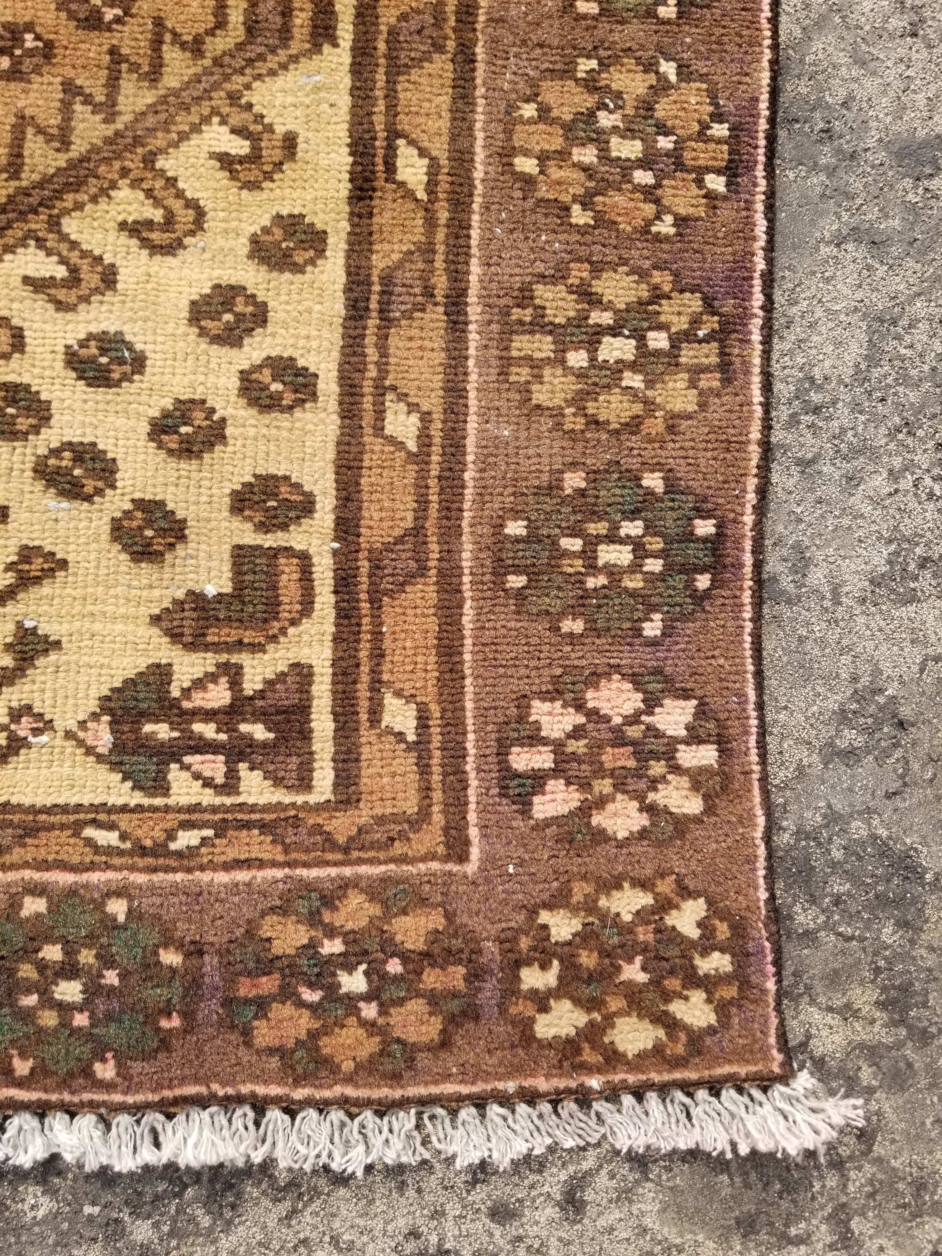 Distressed Antique Handmade Afghan Wool Multicolor Rug 172x118cm