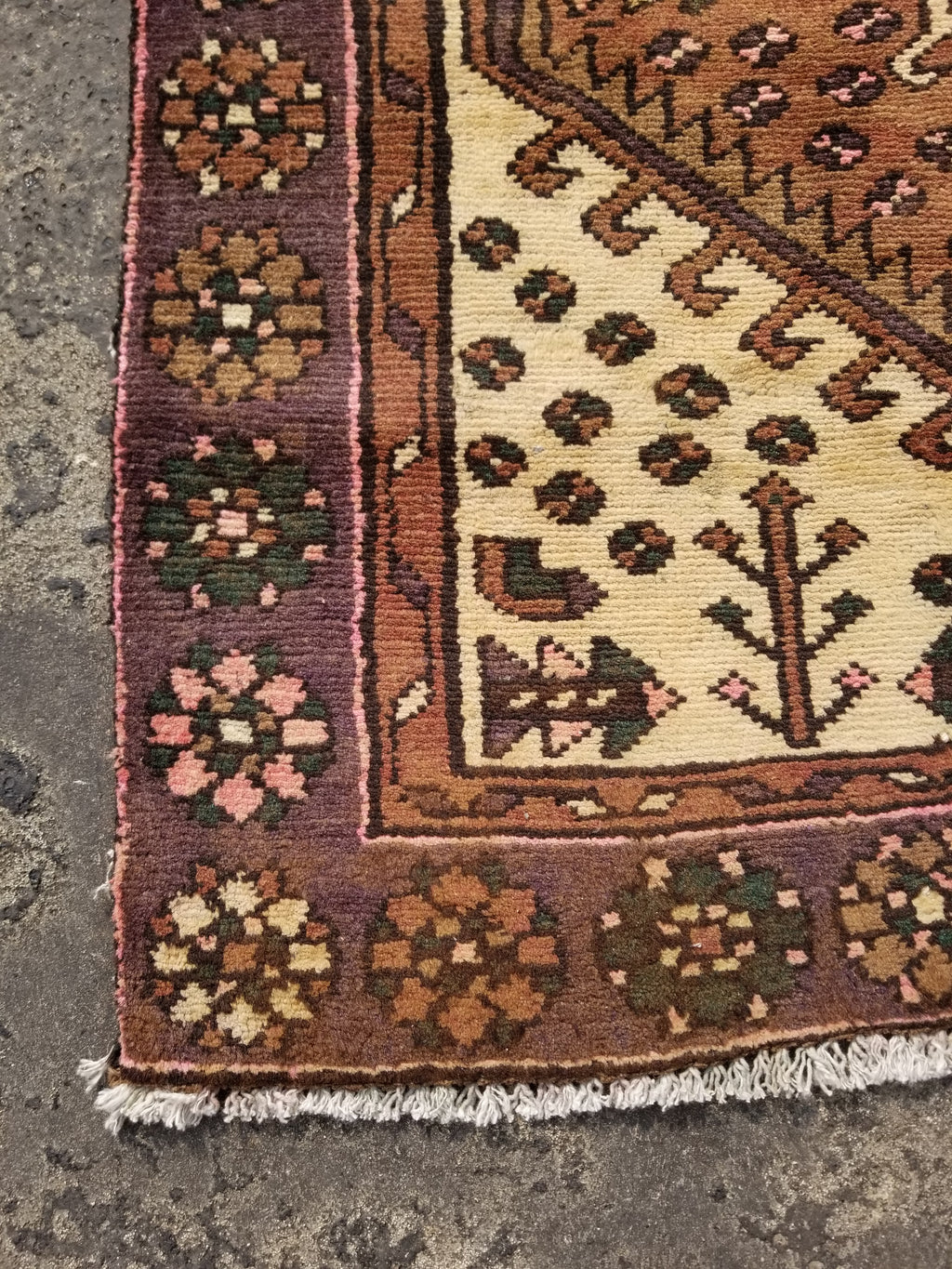 Distressed Antique Handmade Afghan Wool Multicolor Rug 172x118cm