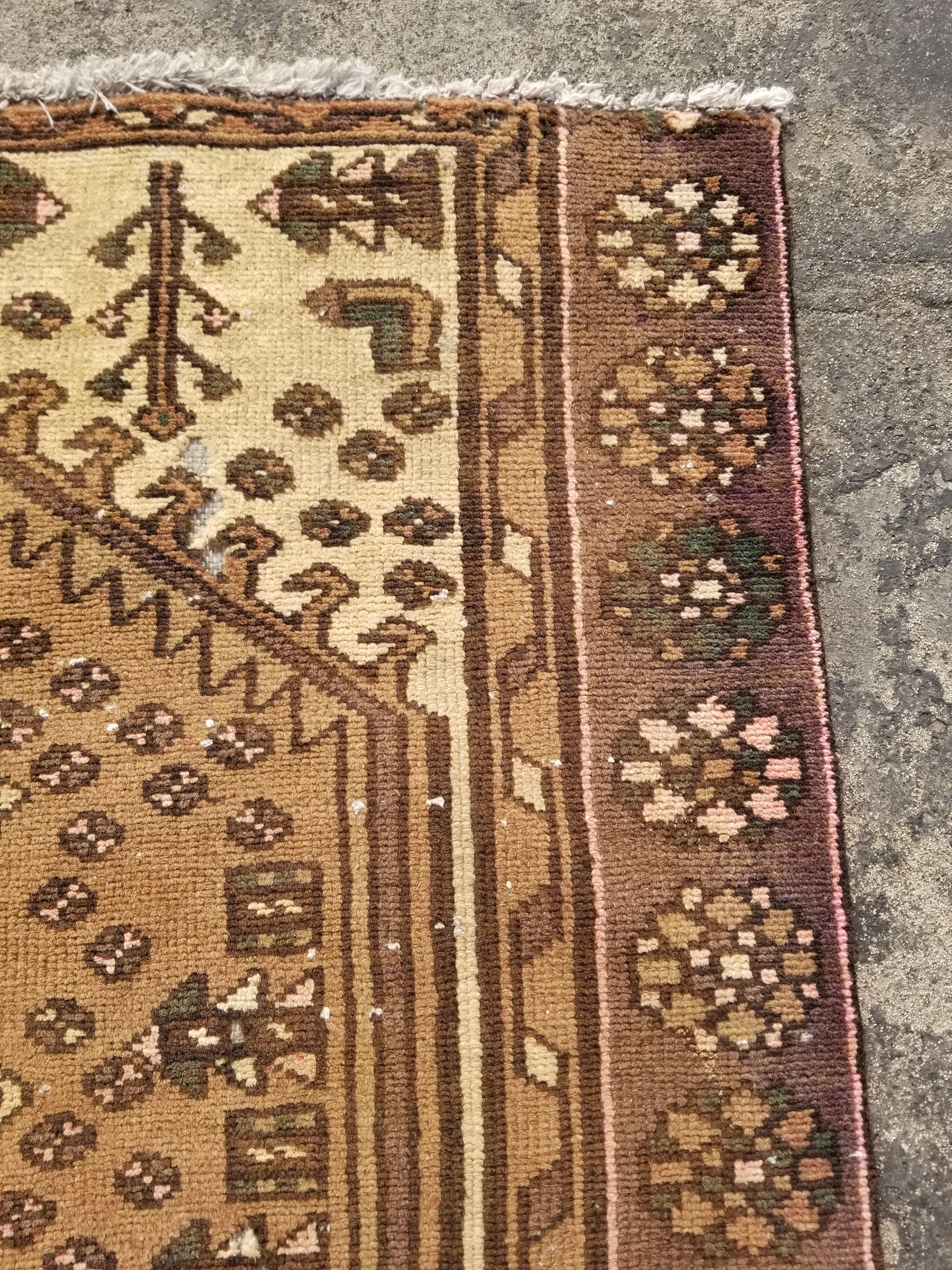Distressed Antique Handmade Afghan Wool Multicolor Rug 172x118cm
