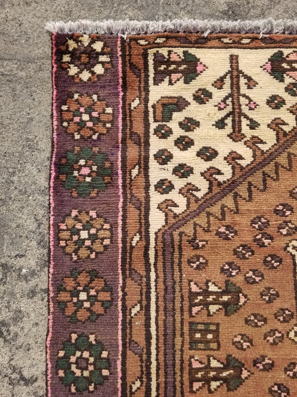 Distressed Antique Handmade Afghan Wool Multicolor Rug 172x118cm