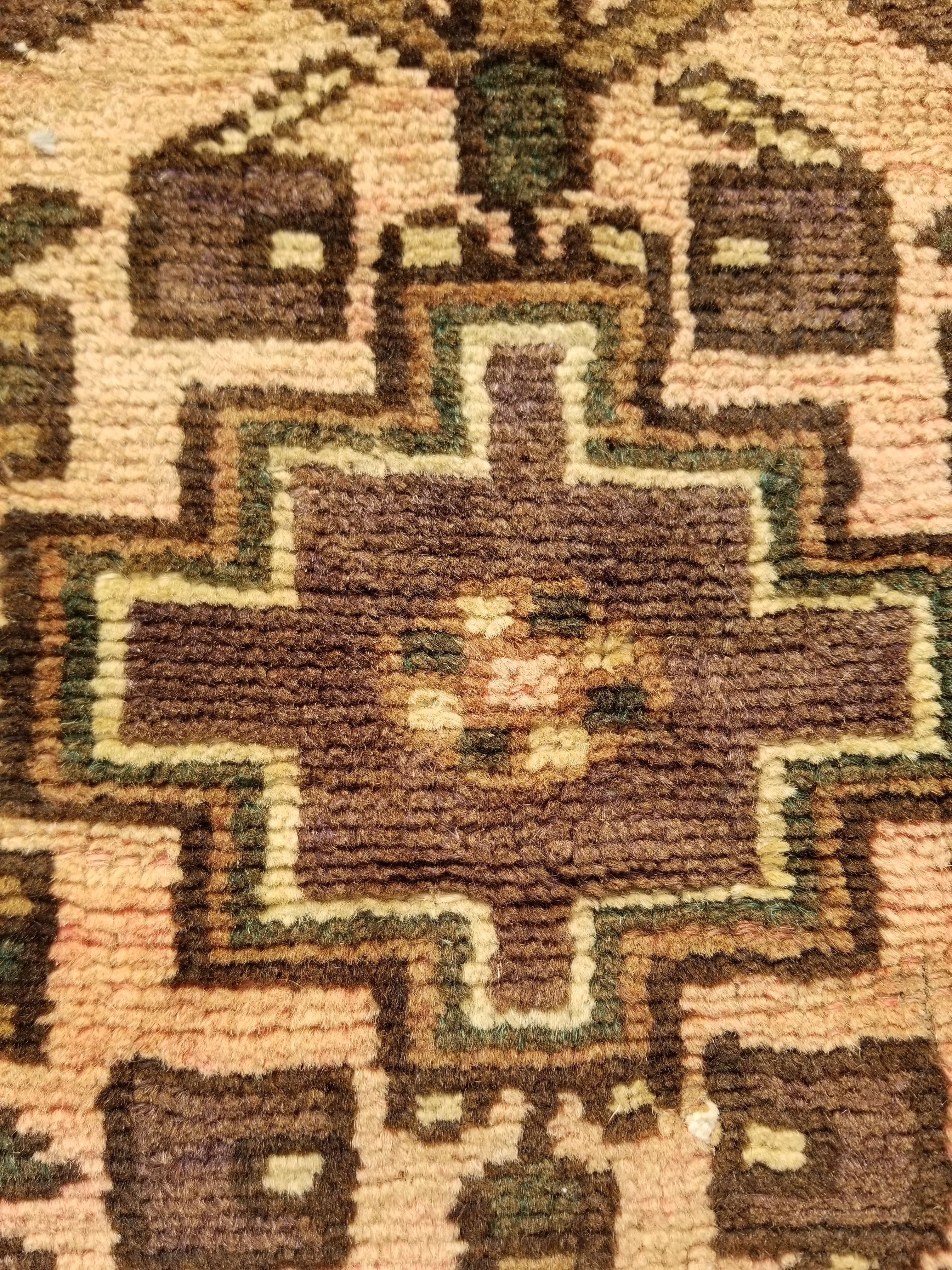Distressed Antique Handmade Afghan Wool Multicolor Rug 172x118cm