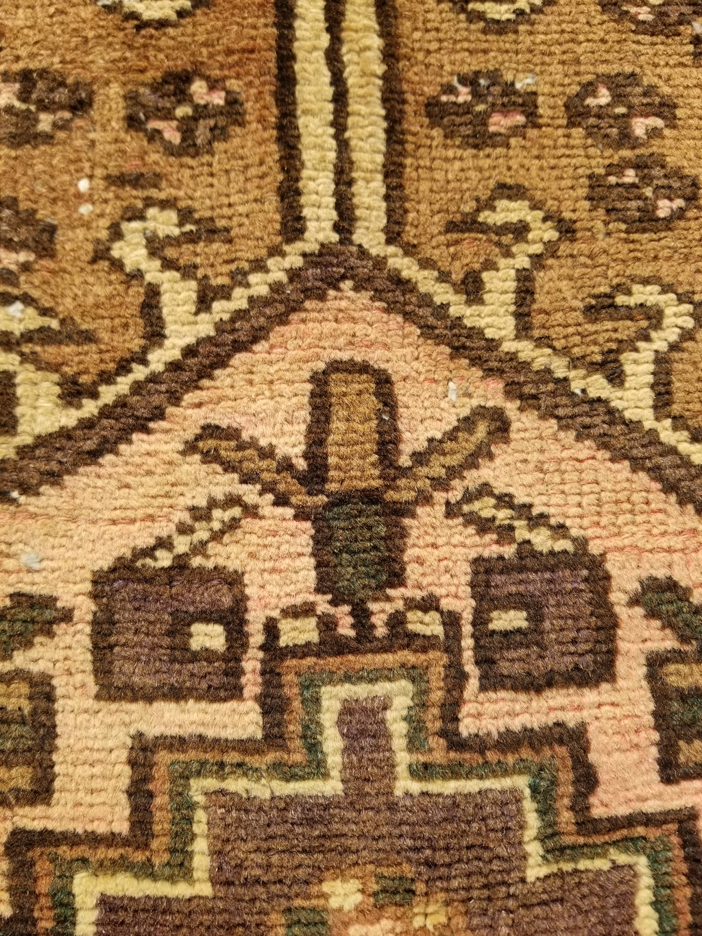 Distressed Antique Handmade Afghan Wool Multicolor Rug 172x118cm