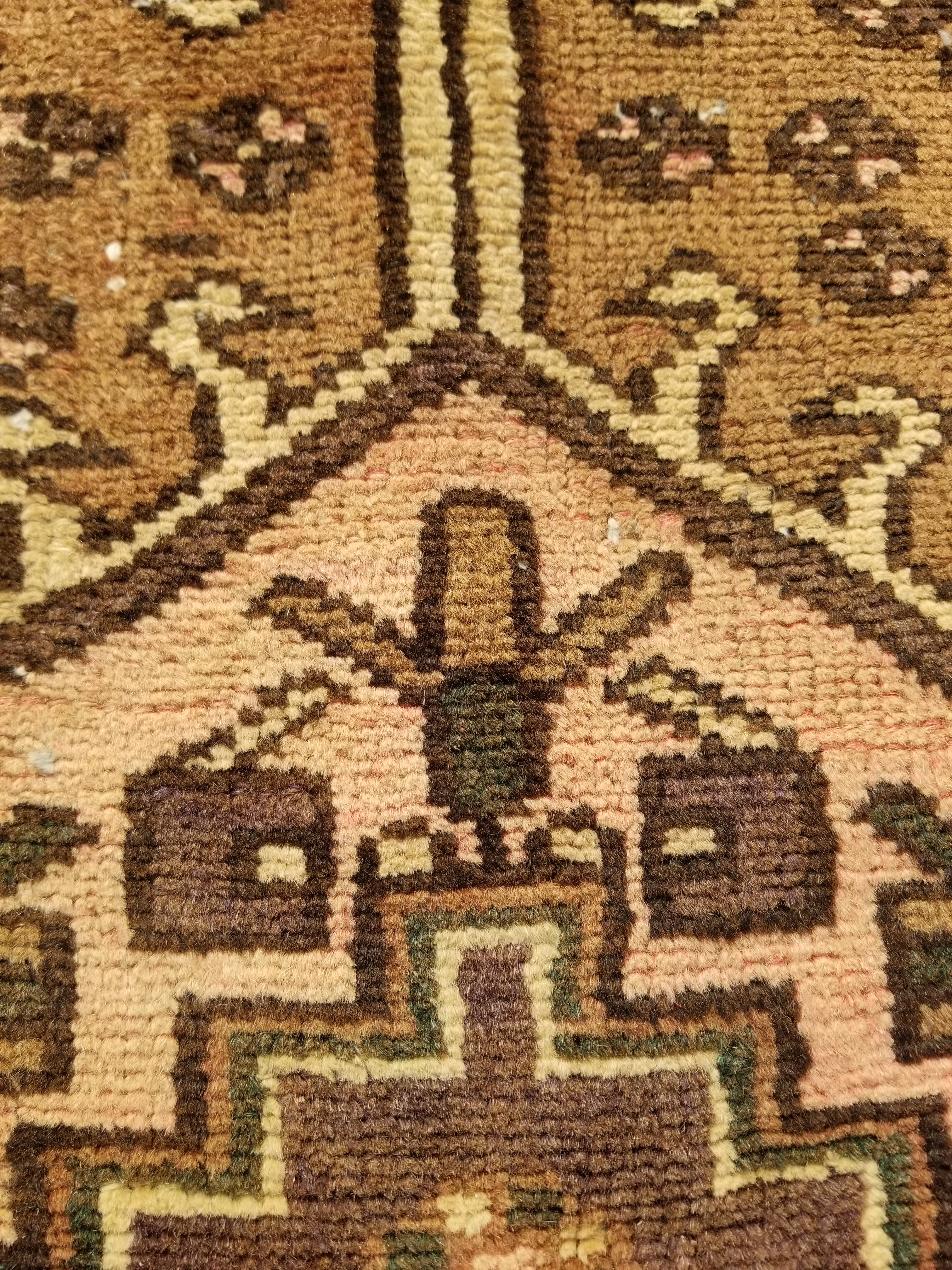 Distressed Antique Handmade Afghan Wool Multicolor Rug 172x118cm