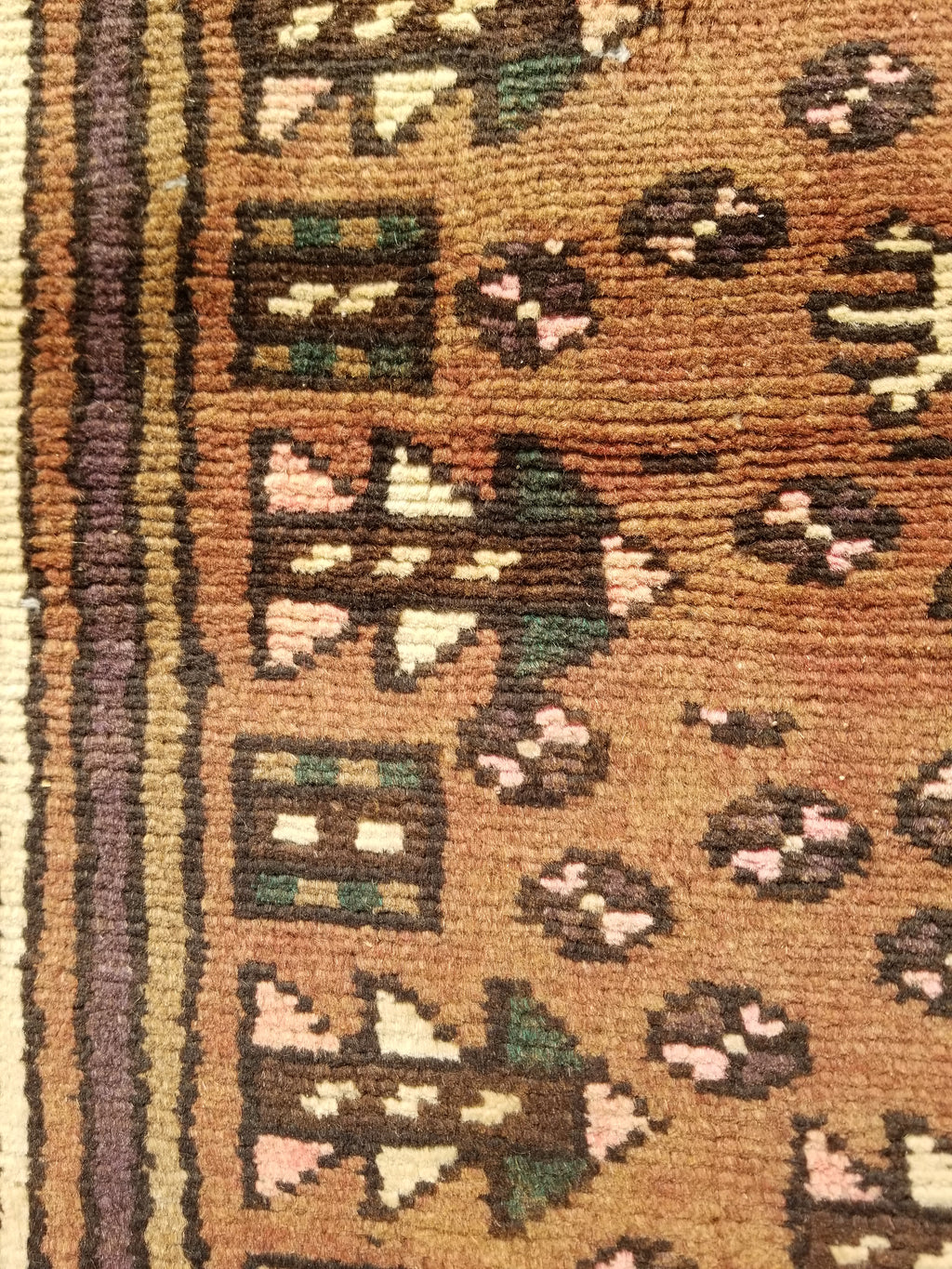 Distressed Antique Handmade Afghan Wool Multicolor Rug 172x118cm