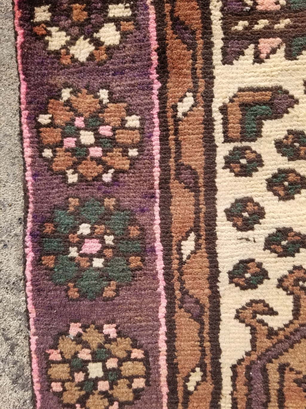 Distressed Antique Handmade Afghan Wool Multicolor Rug 172x118cm