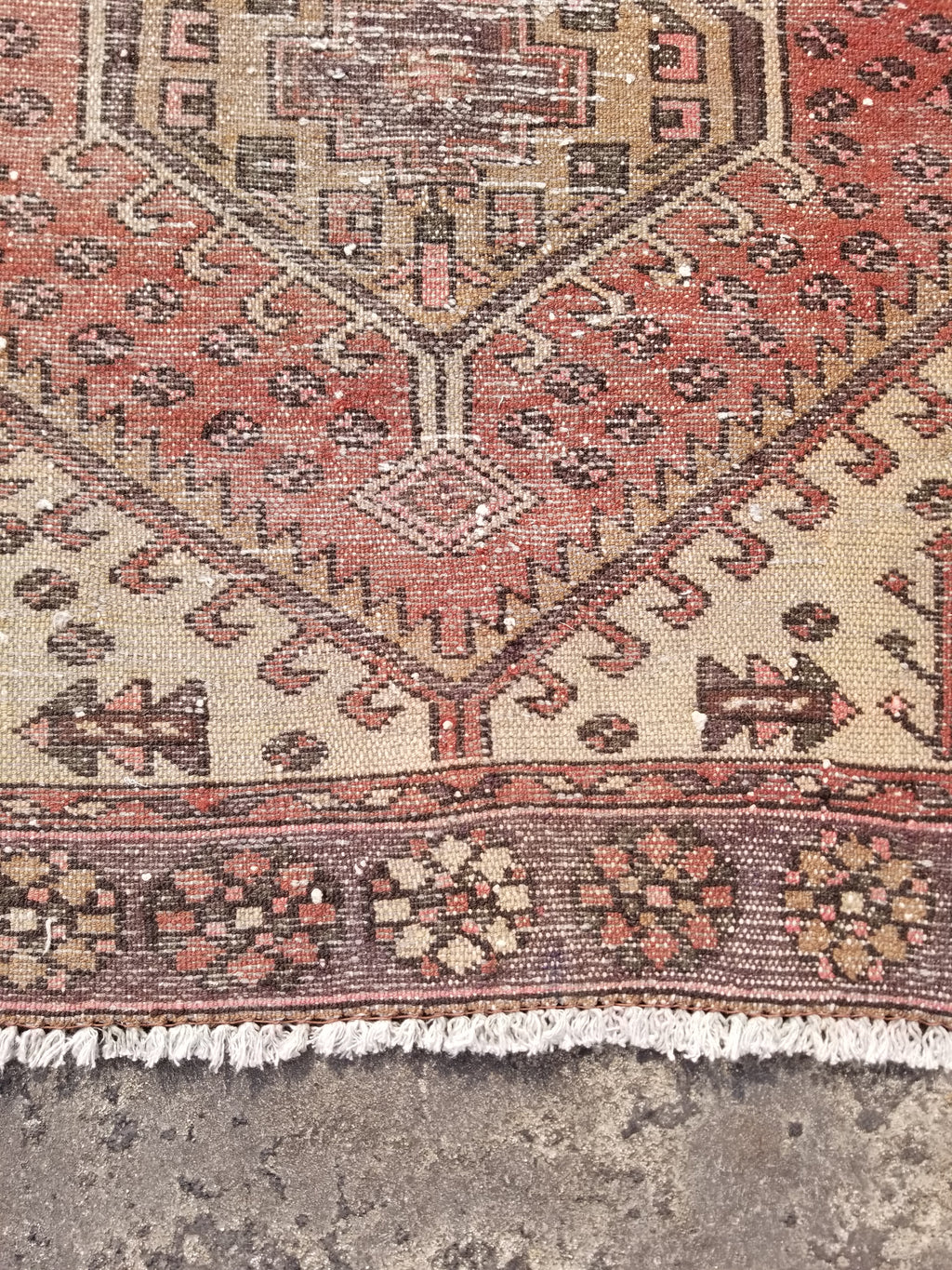 Distressed Antique Handmade Afghan Wool Multicolor Rug 172x118cm