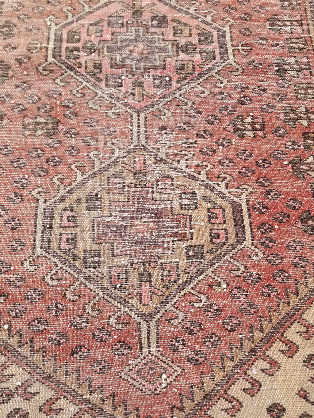 Distressed Antique Handmade Afghan Wool Multicolor Rug 172x118cm