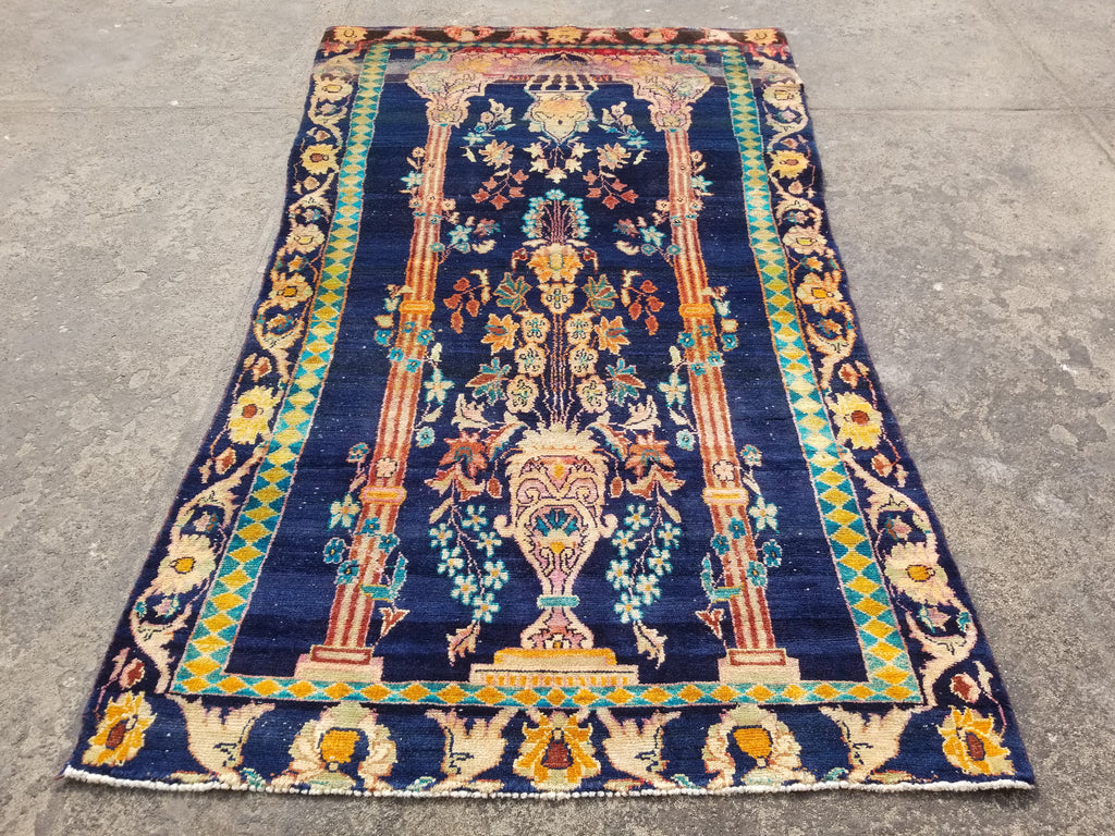 Distressed Antique Traditional Handmade Oriental Wool Multicolor Rug 238x144cm