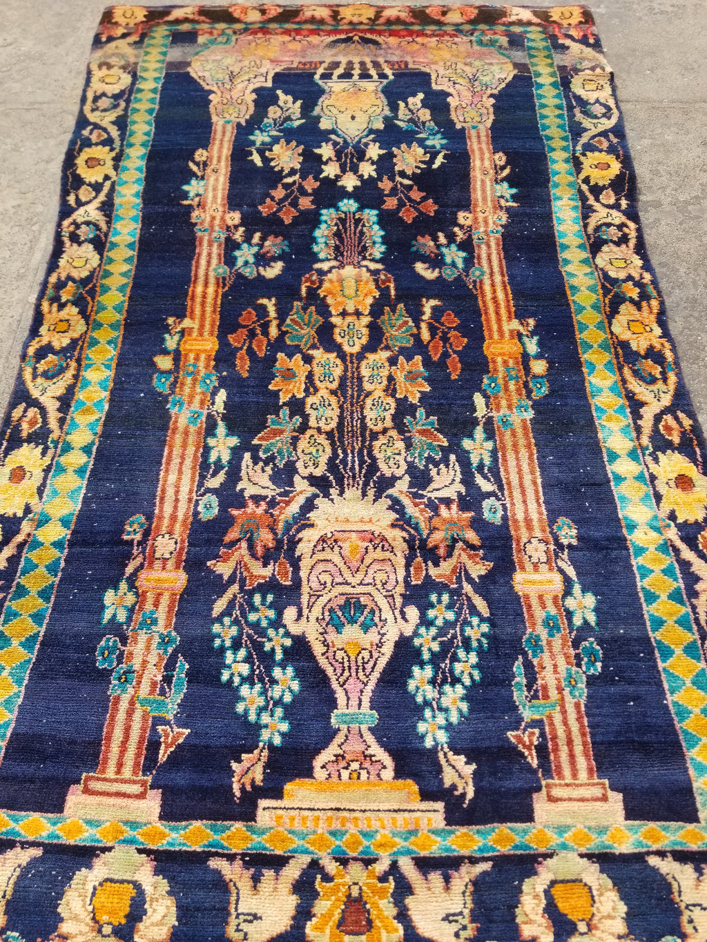 Distressed Antique Traditional Handmade Oriental Wool Multicolor Rug 238x144cm