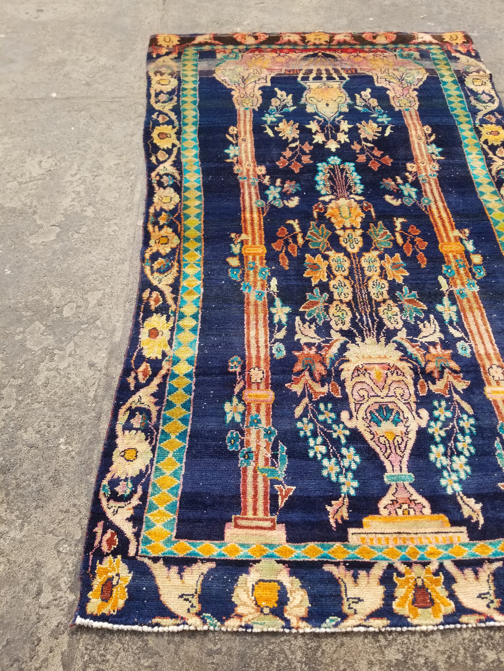 Distressed Antique Traditional Handmade Oriental Wool Multicolor Rug 238x144cm