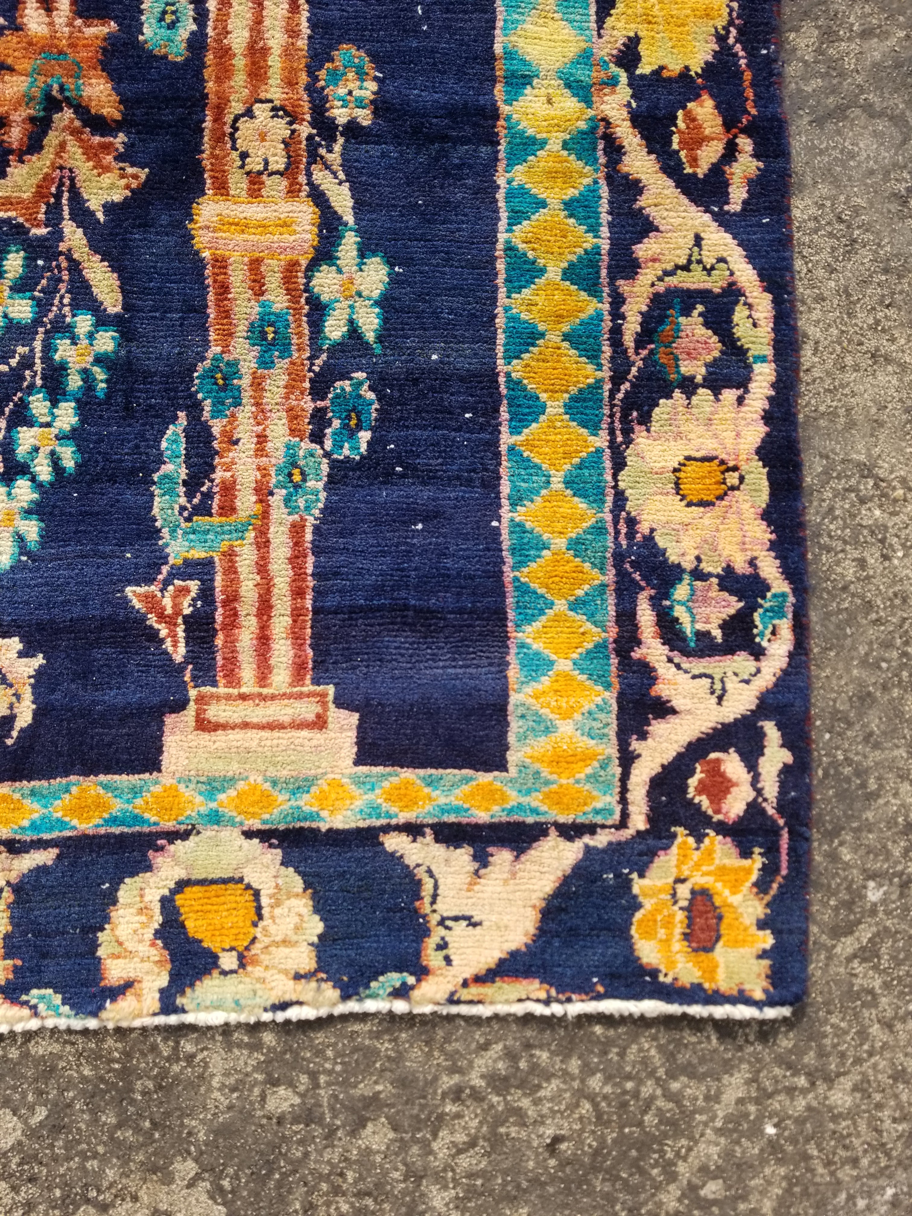 Distressed Antique Traditional Handmade Oriental Wool Multicolor Rug 238x144cm