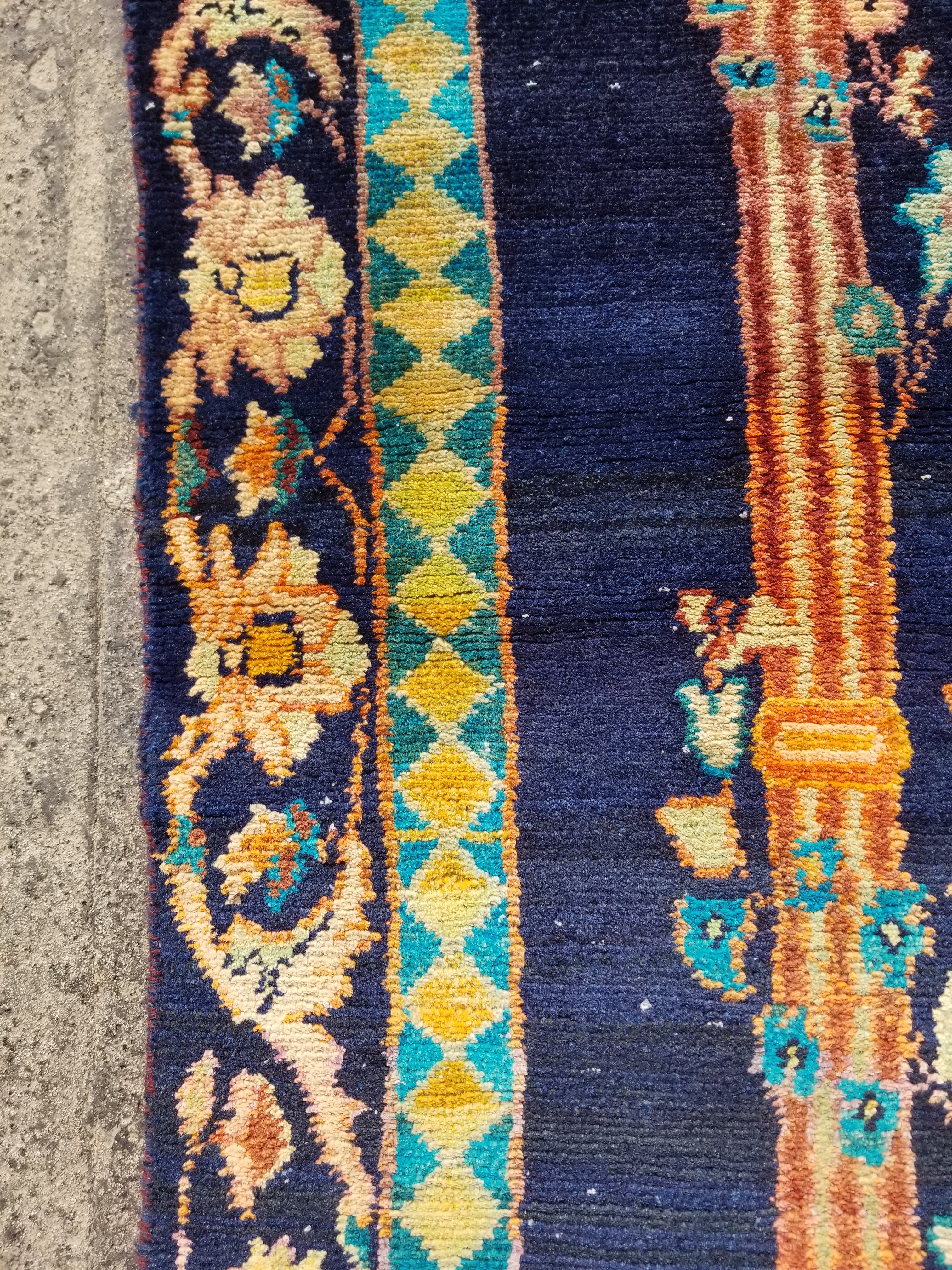 Distressed Antique Traditional Handmade Oriental Wool Multicolor Rug 238x144cm