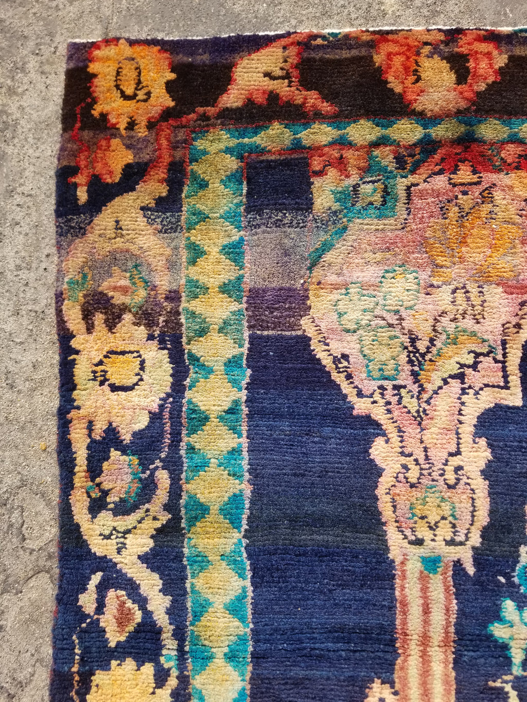 Distressed Antique Traditional Handmade Oriental Wool Multicolor Rug 238x144cm