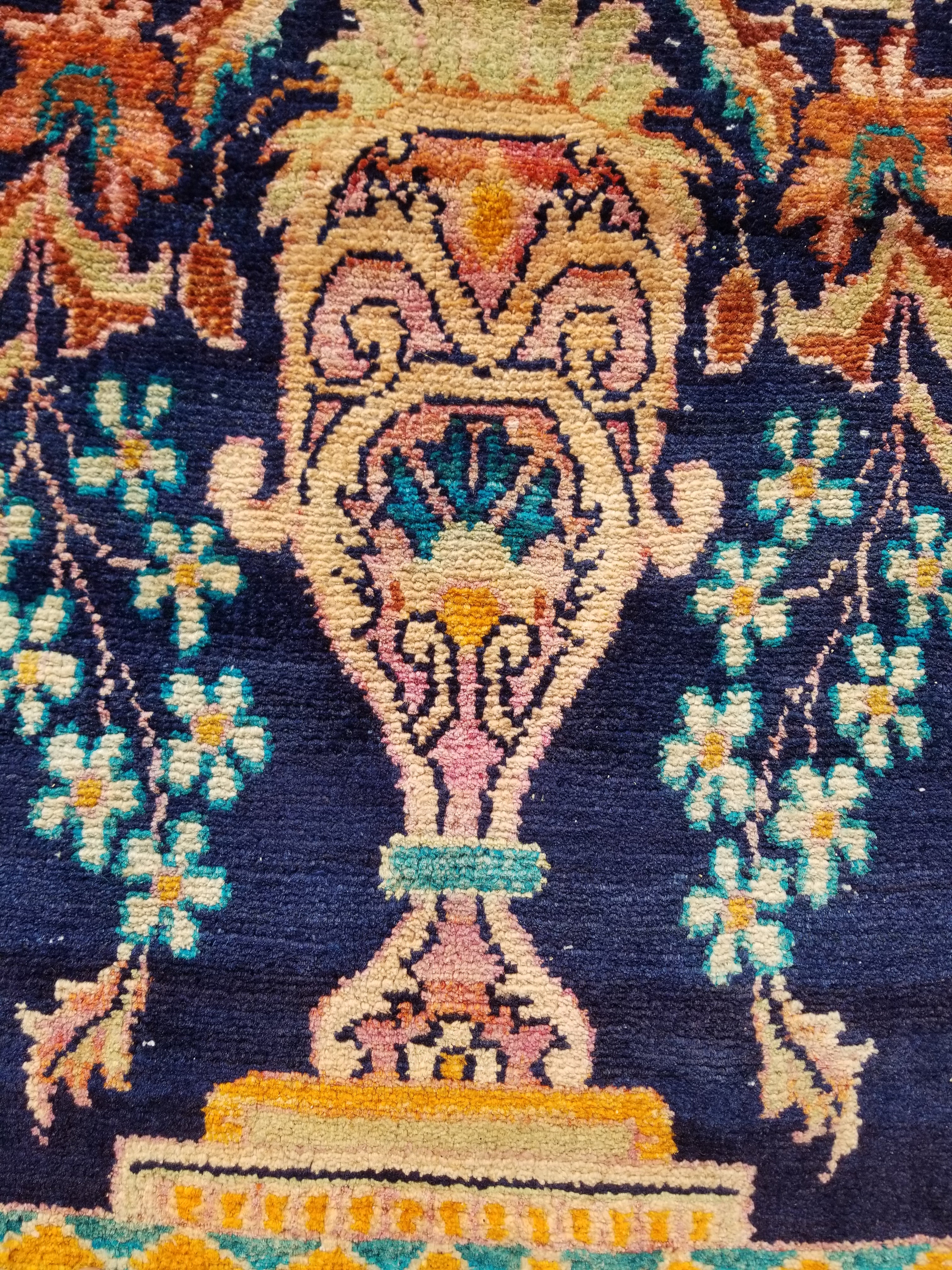 Distressed Antique Traditional Handmade Oriental Wool Multicolor Rug 238x144cm