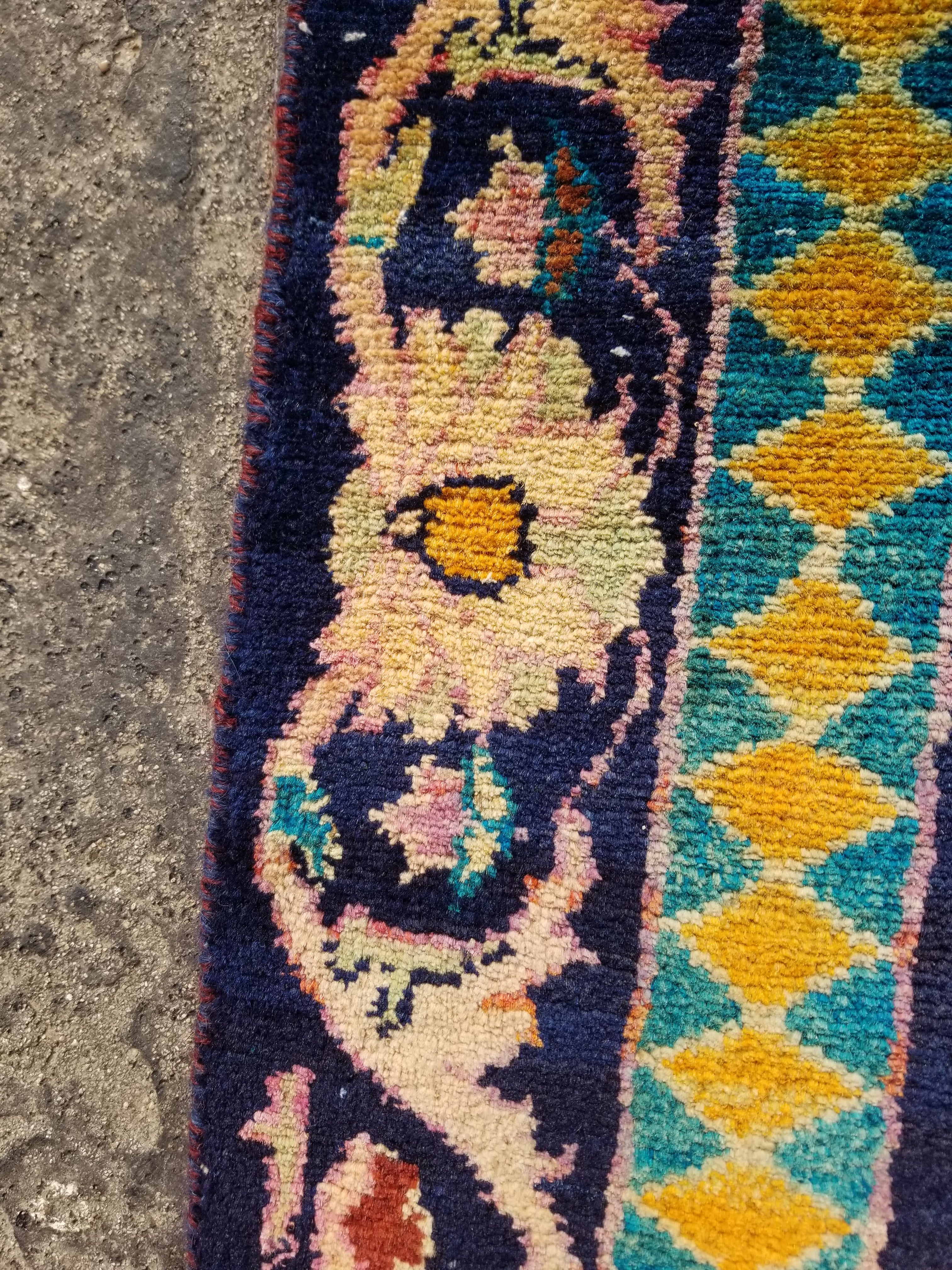 Distressed Antique Traditional Handmade Oriental Wool Multicolor Rug 238x144cm