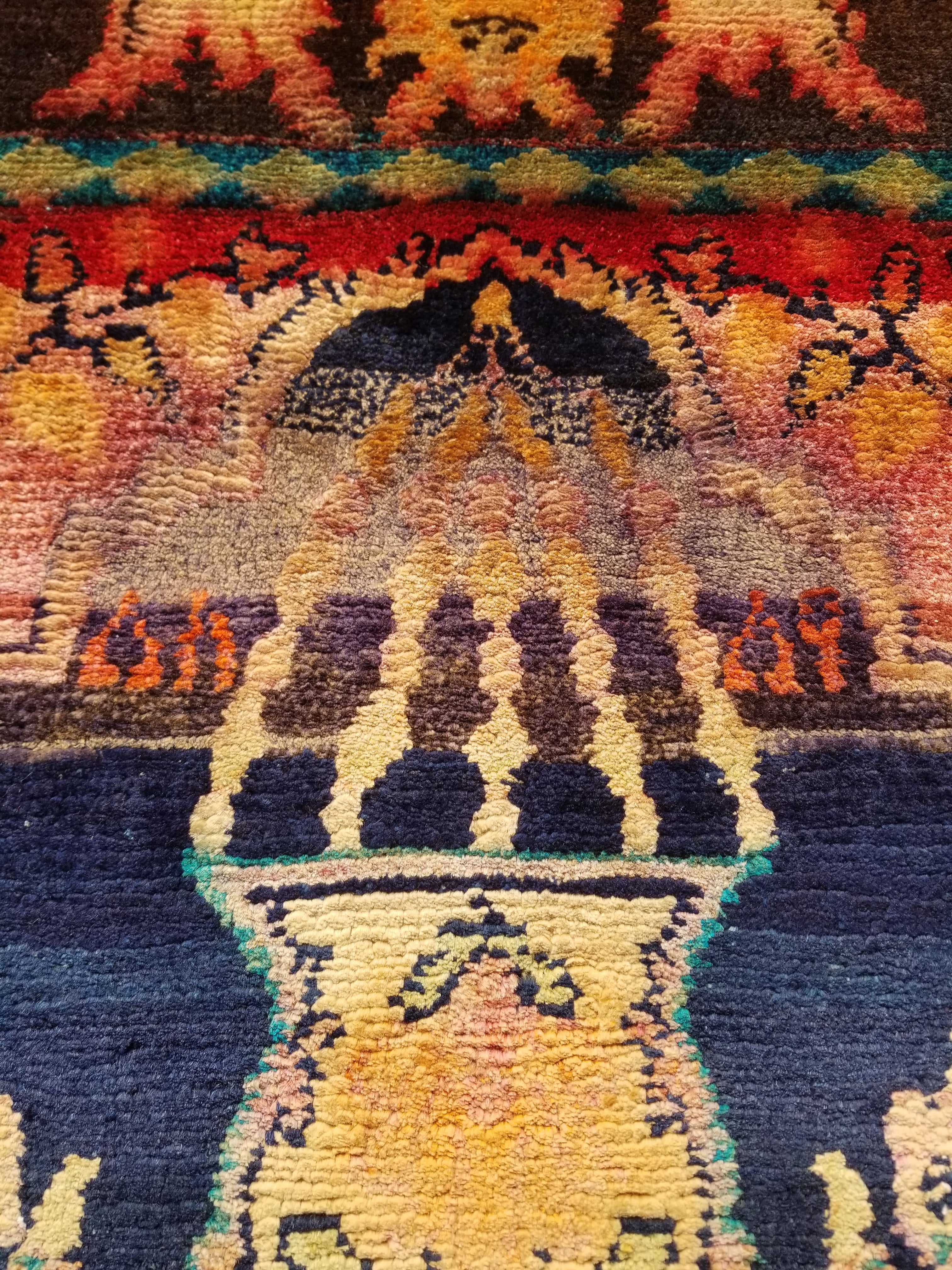 Distressed Antique Traditional Handmade Oriental Wool Multicolor Rug 238x144cm