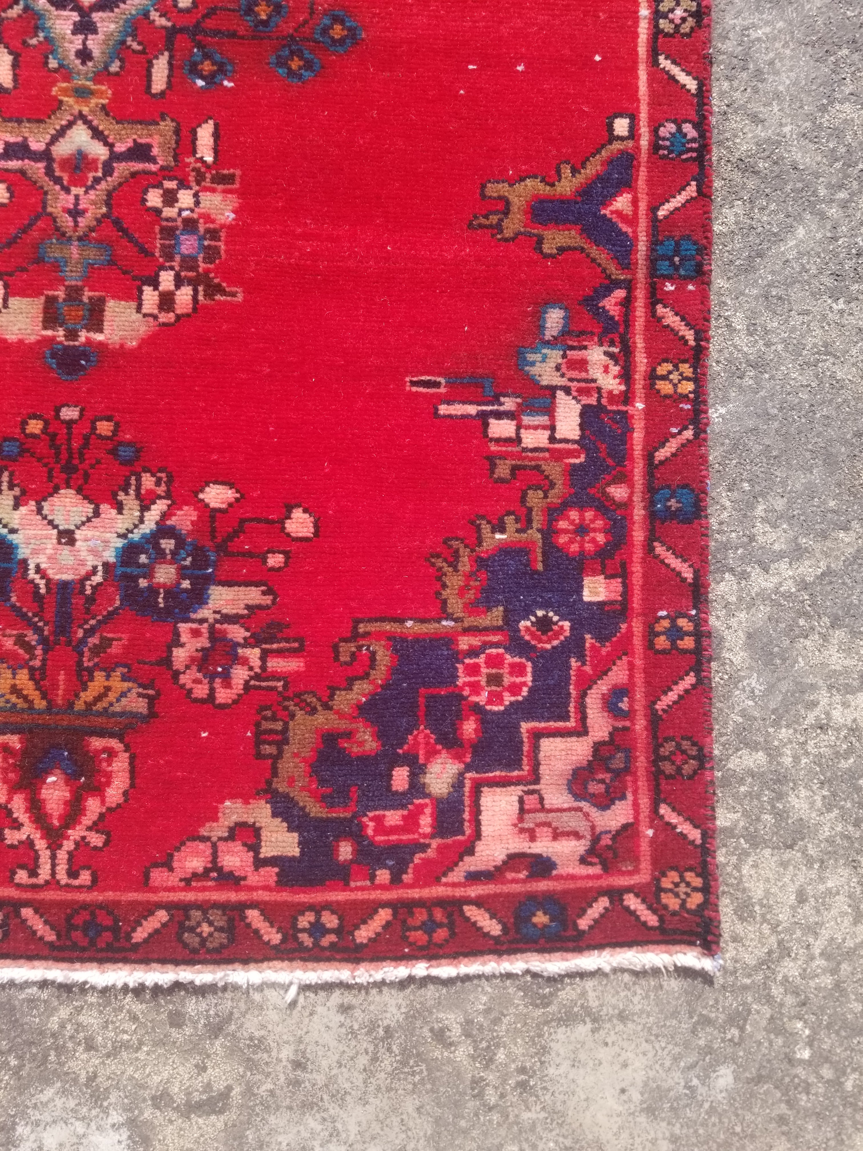 Vintage Traditional Handmade Turkish Wool Multicolor Runner Rug 323x82cm