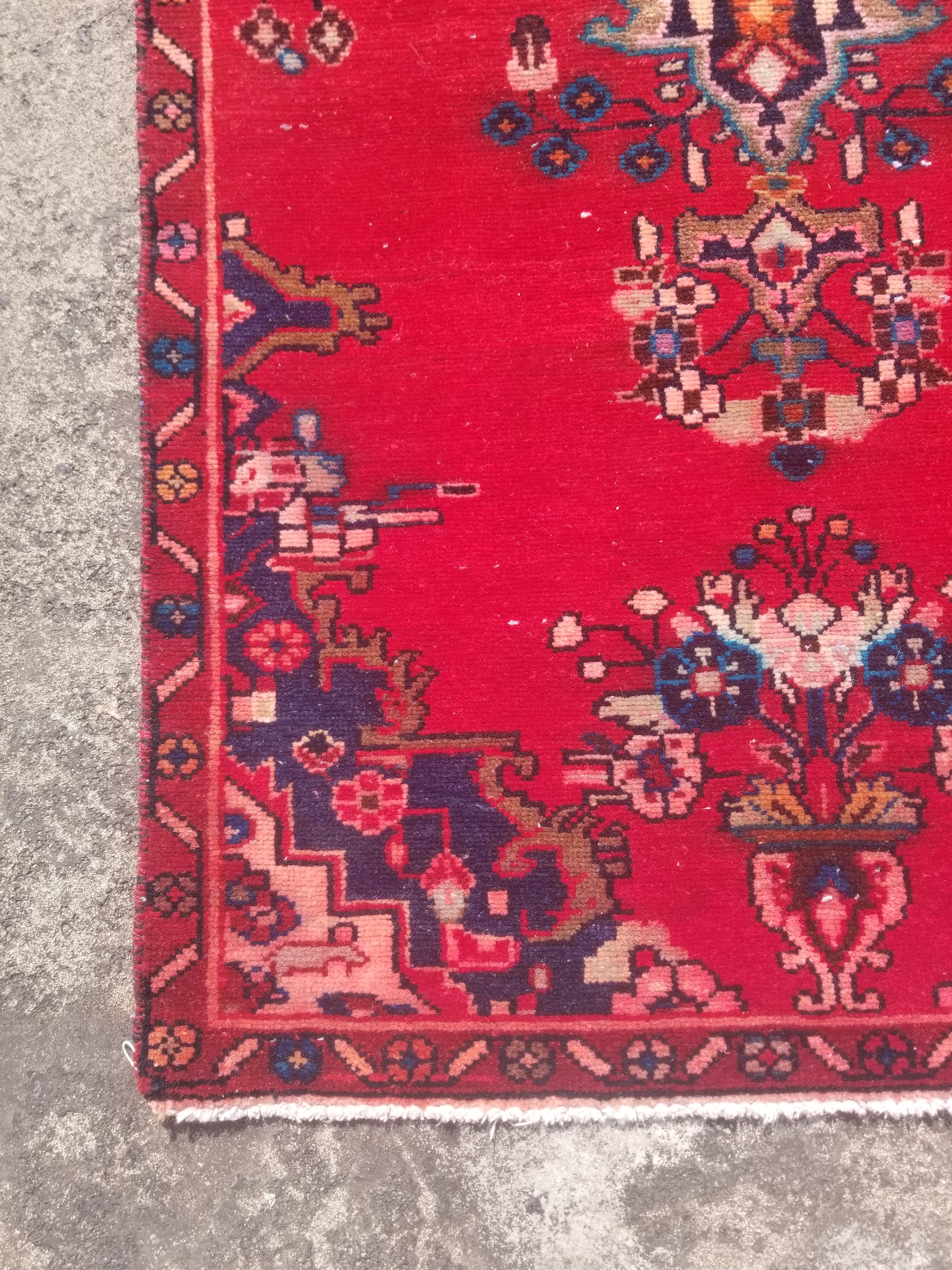 Vintage Traditional Handmade Turkish Wool Multicolor Runner Rug 323x82cm