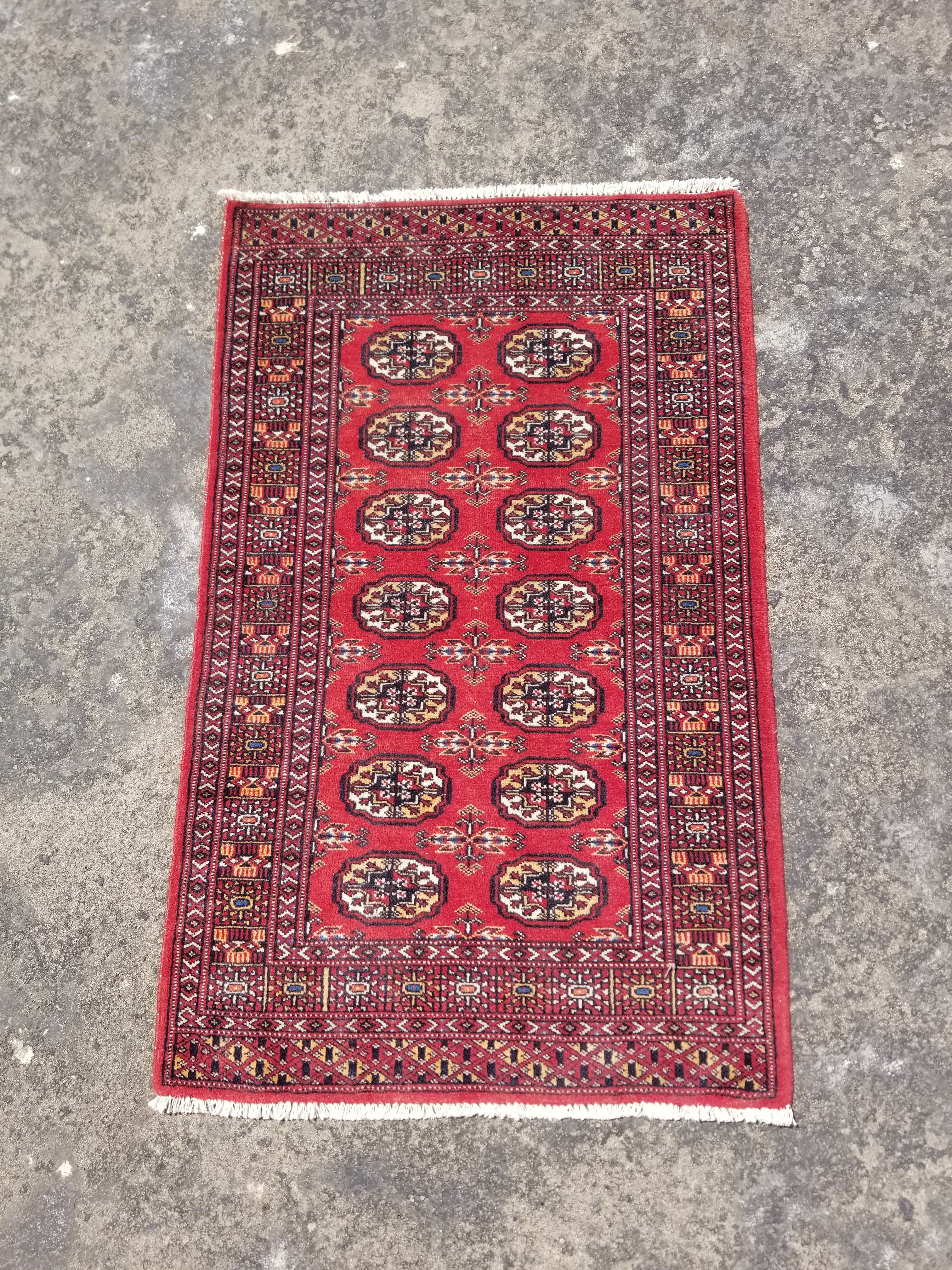 Vintage Traditional Handmade Bokhara Wool Multicolor Rug 121x76cm