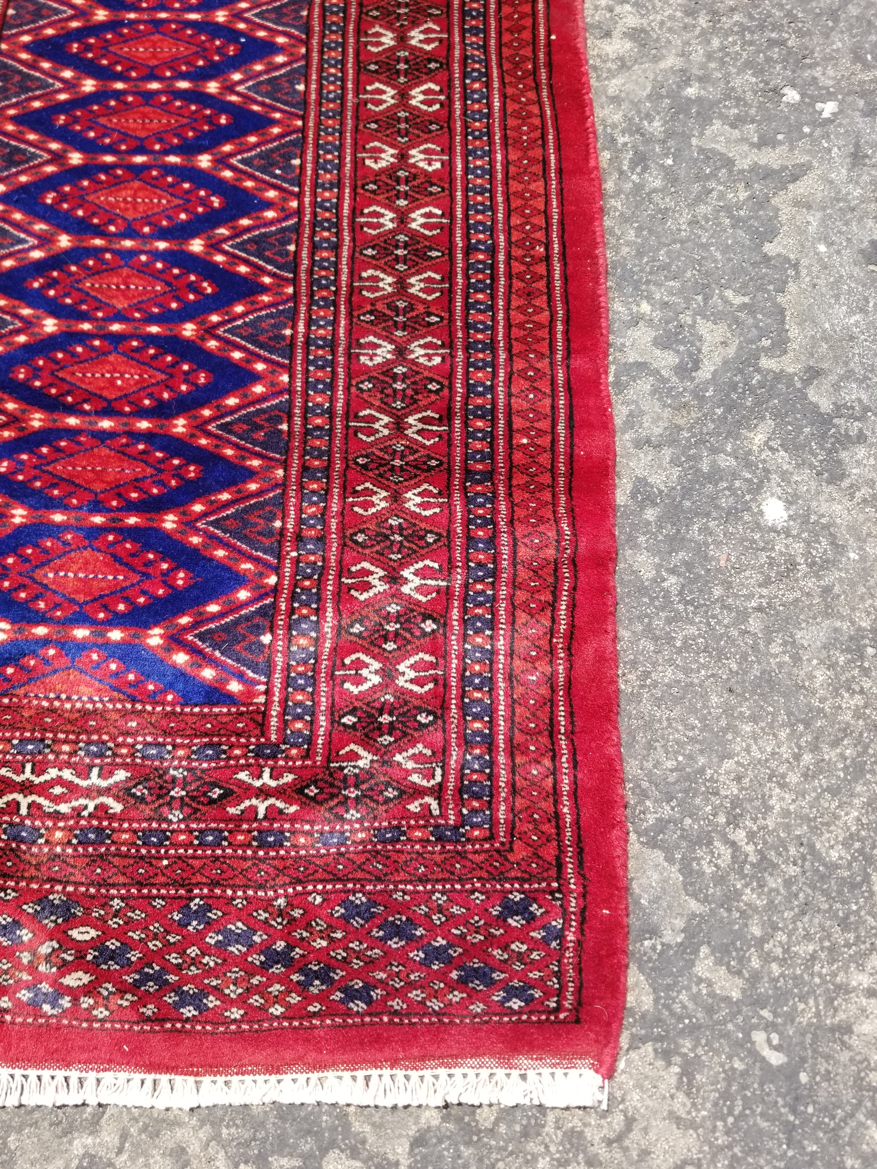 Vintage Traditional Handmade Turkmen Wool Multicolor Runner Rug 155x62cm