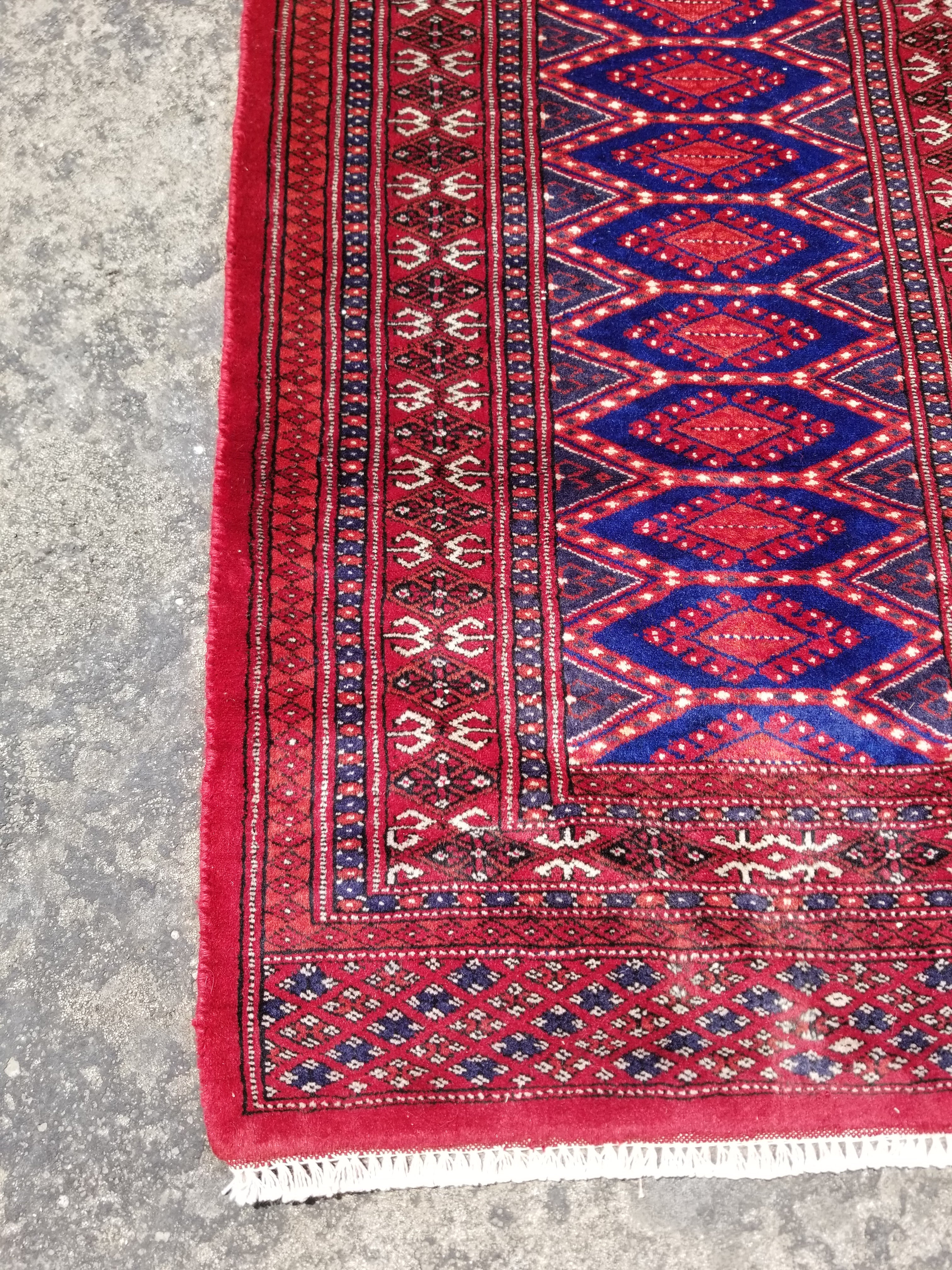 Vintage Traditional Handmade Turkmen Wool Multicolor Runner Rug 155x62cm