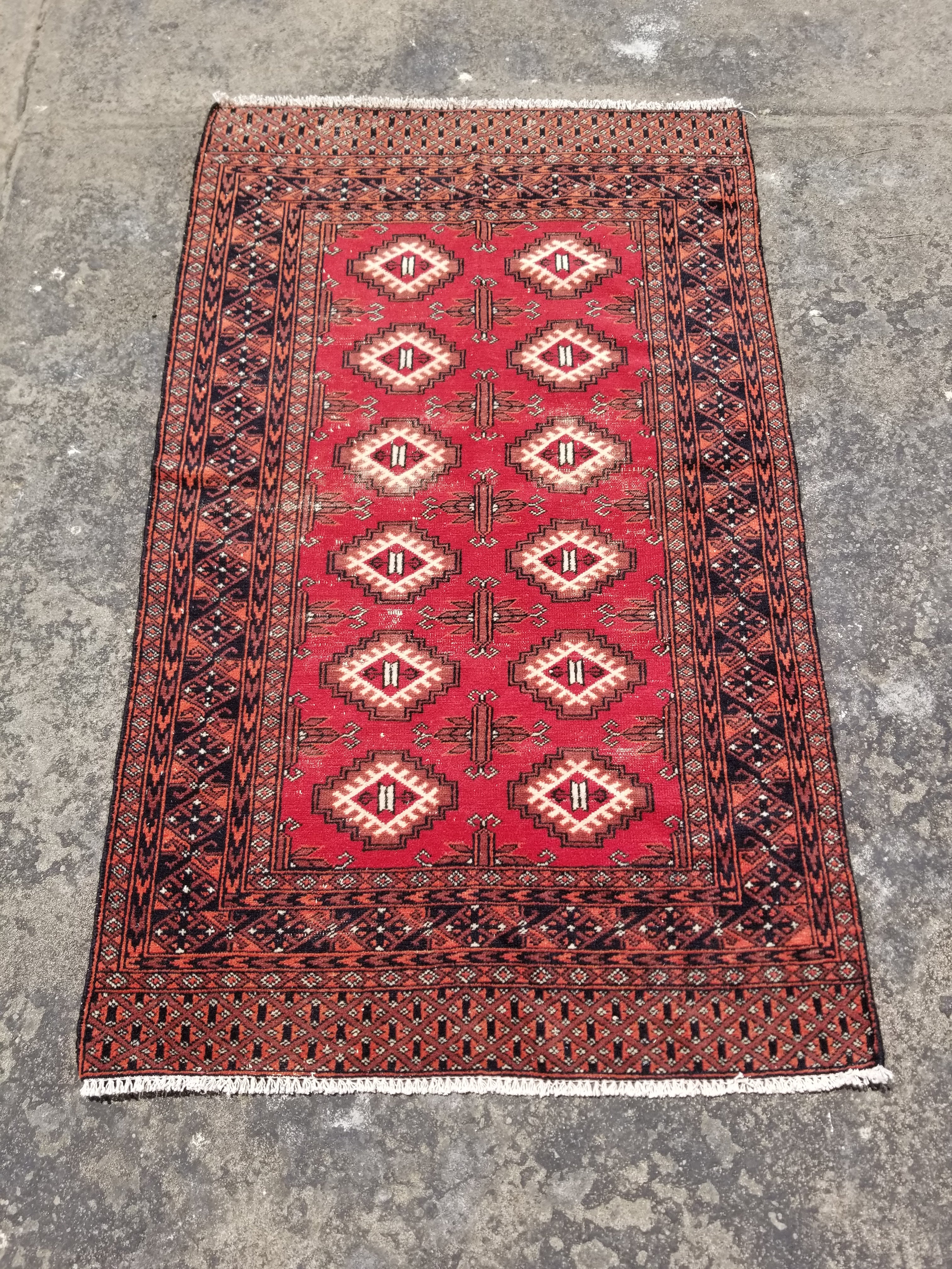 Vintage Traditional Handmade Bokhara Wool Multicolor Rug 153x92cm
