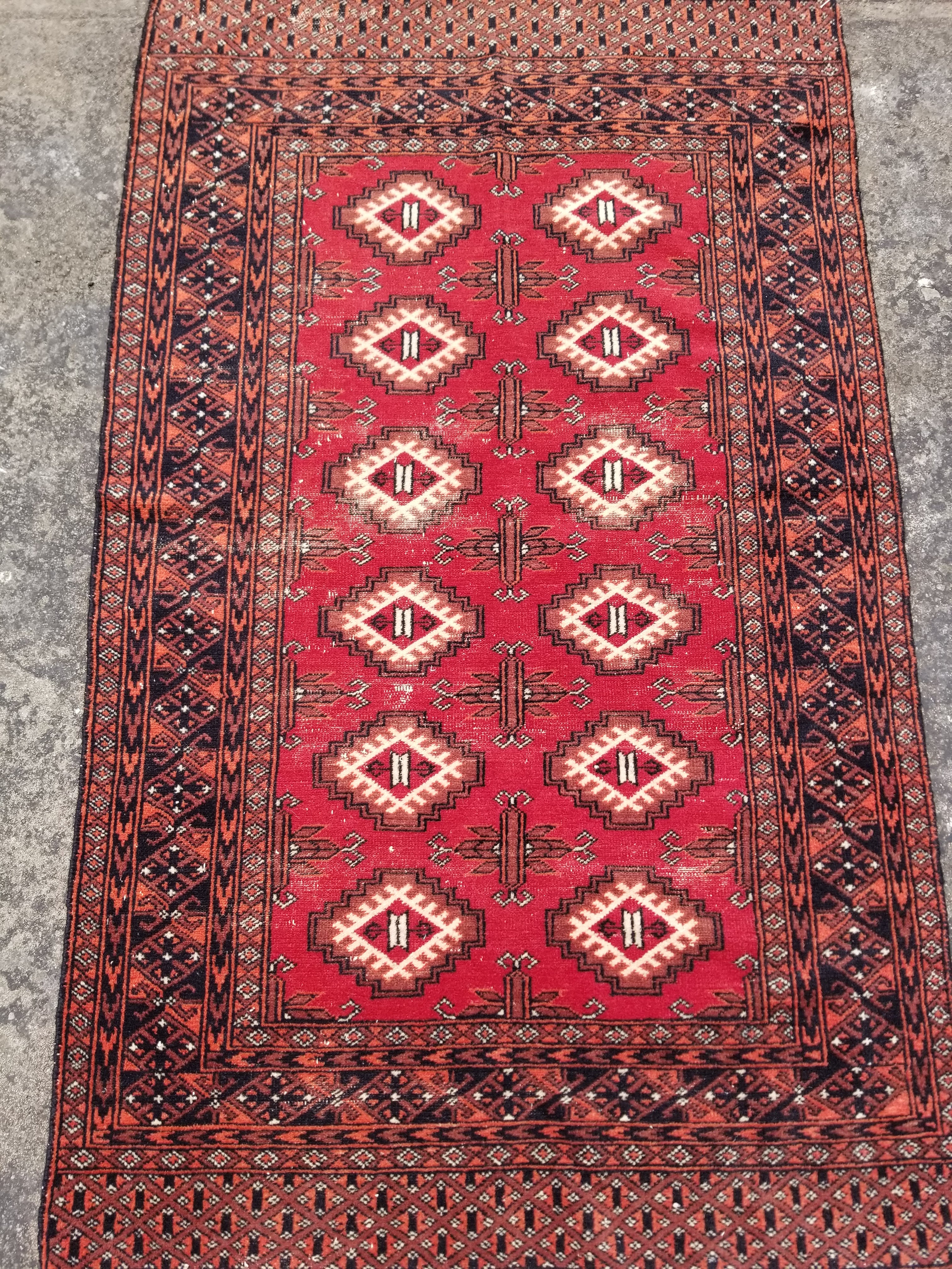 Vintage Traditional Handmade Bokhara Wool Multicolor Rug 153x92cm