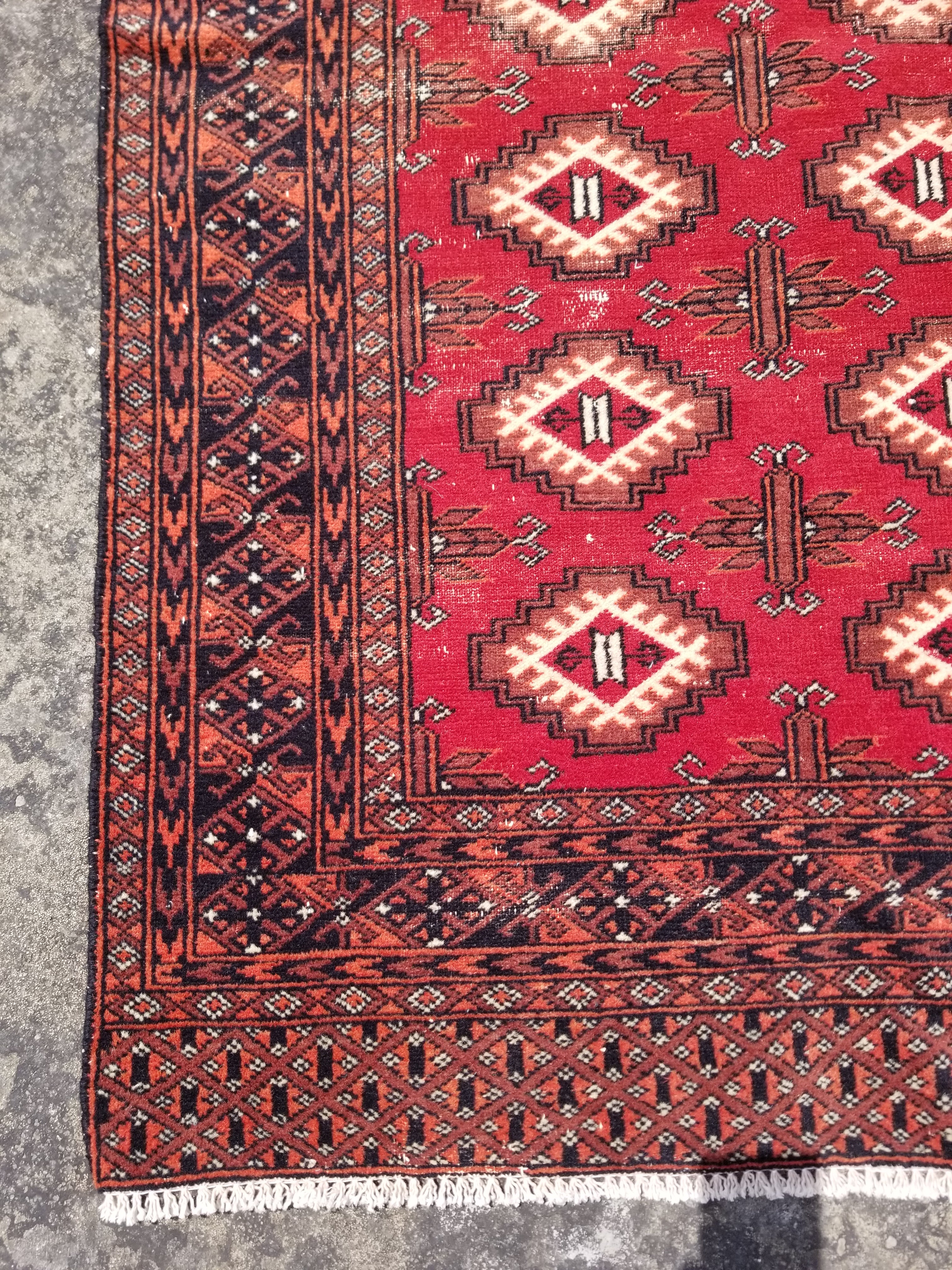 Vintage Traditional Handmade Bokhara Wool Multicolor Rug 153x92cm