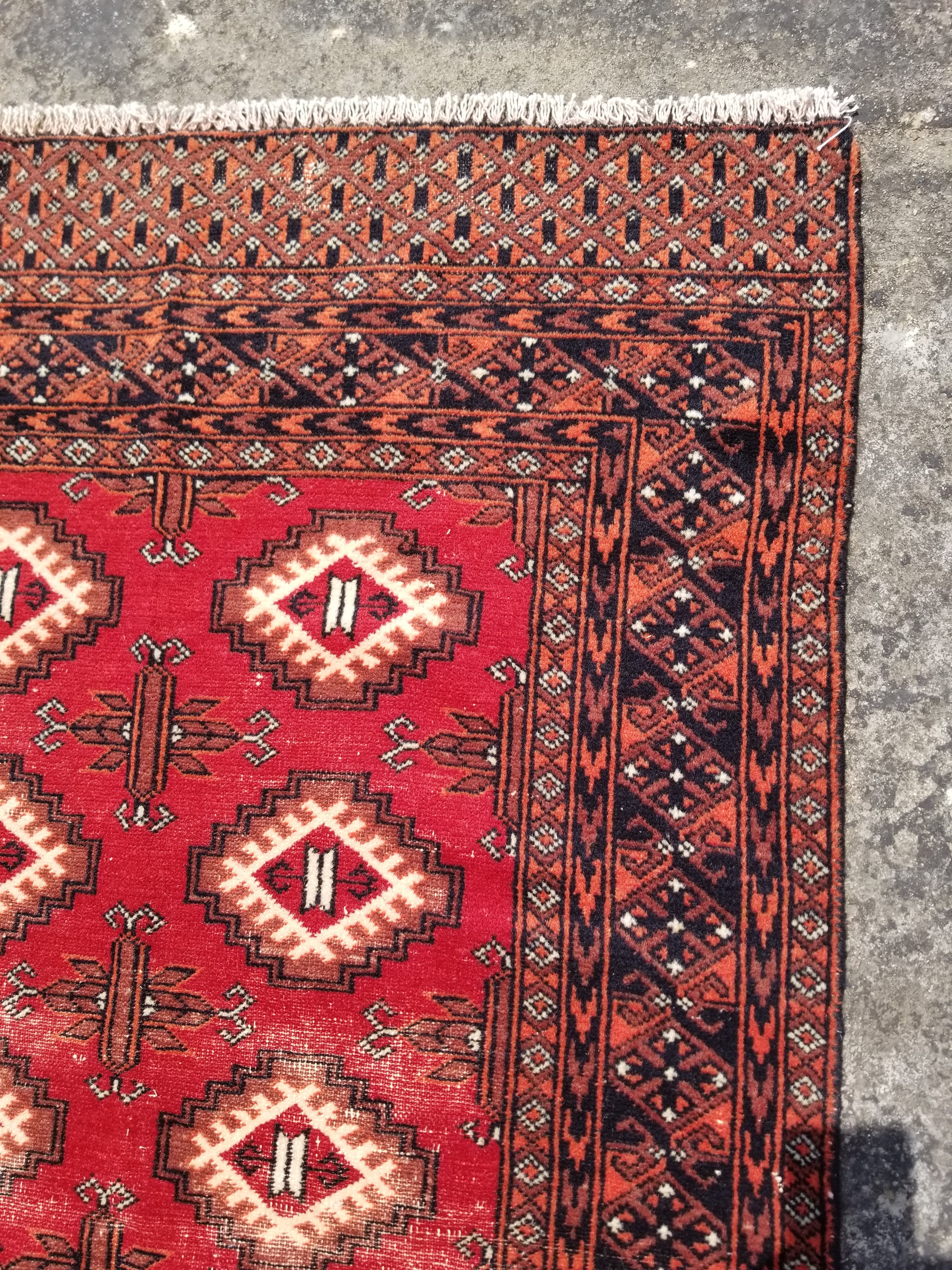 Vintage Traditional Handmade Bokhara Wool Multicolor Rug 153x92cm