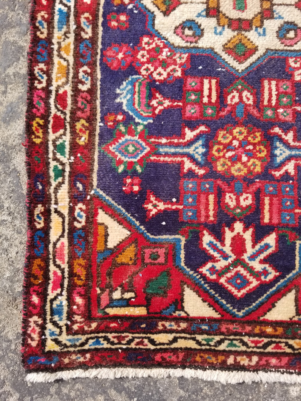 Antique Traditional Handmade Caucasian Kazak Wool Multicolor Rug 99x55cm