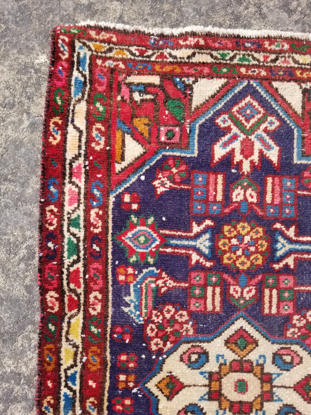 Antique Traditional Handmade Caucasian Kazak Wool Multicolor Rug 99x55cm