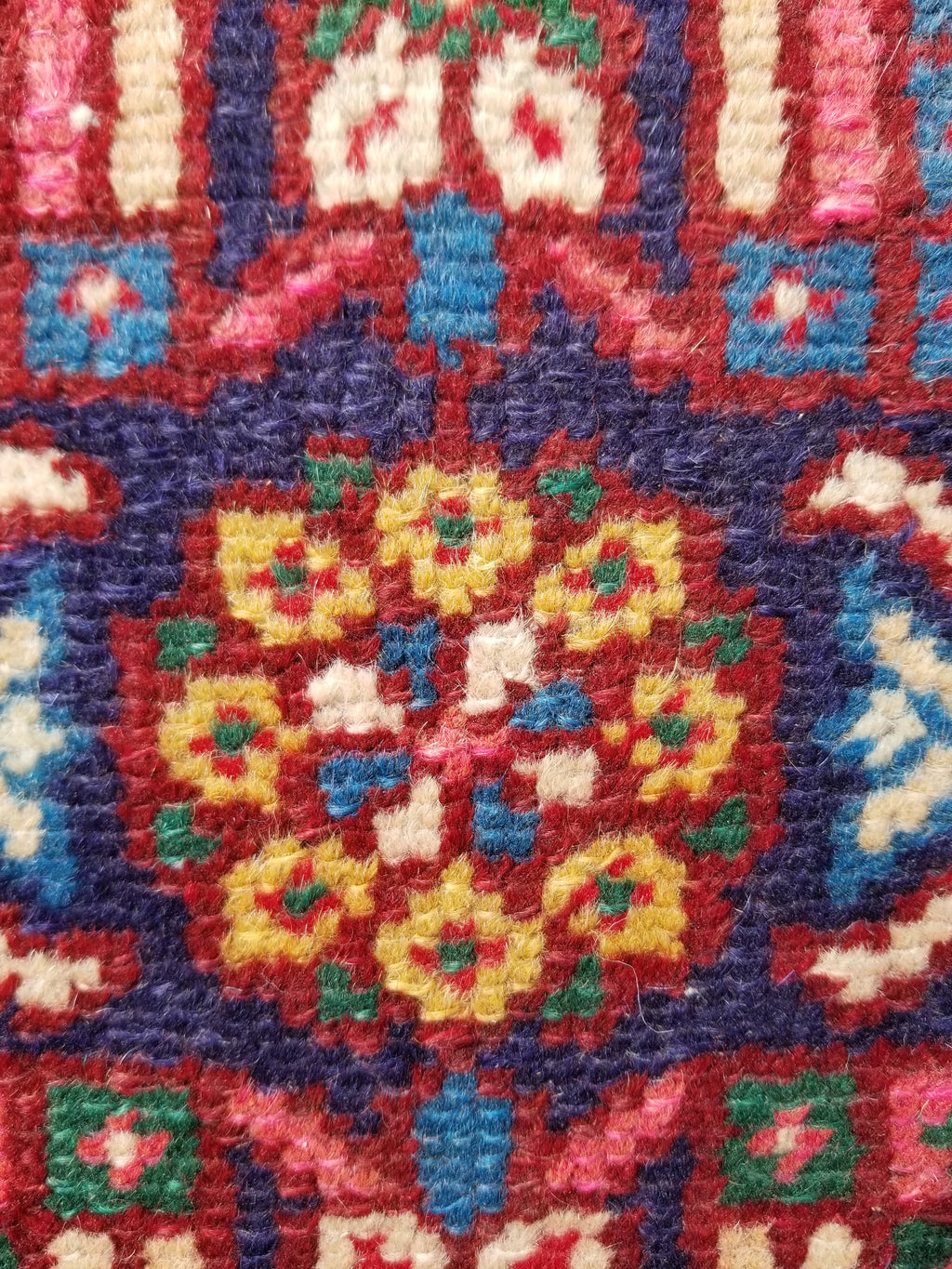 Antique Traditional Handmade Caucasian Kazak Wool Multicolor Rug 99x55cm