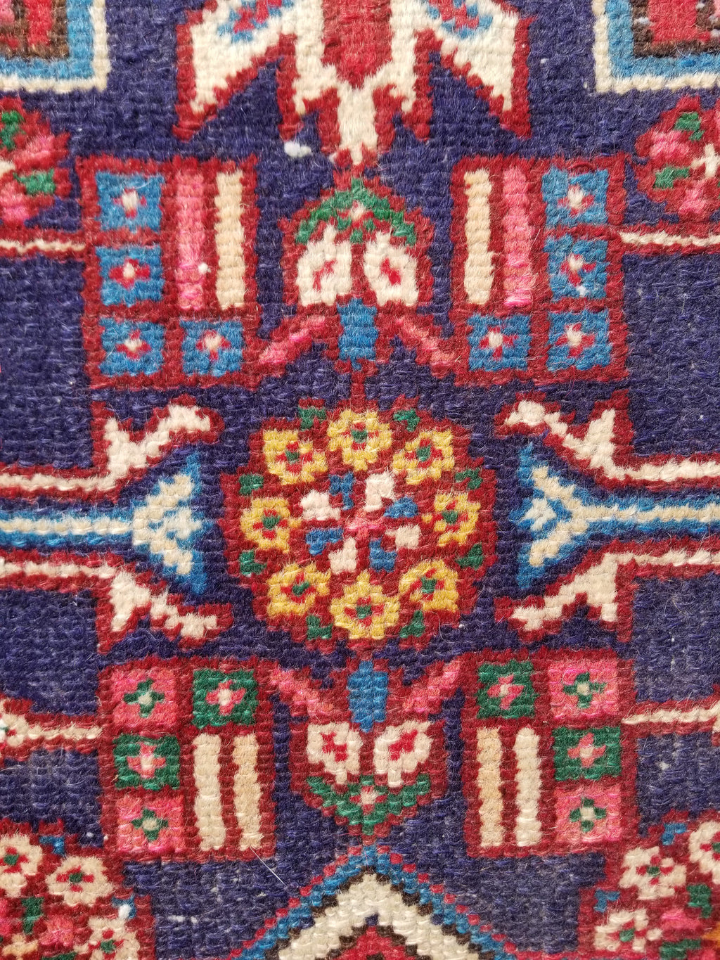 Antique Traditional Handmade Caucasian Kazak Wool Multicolor Rug 99x55cm