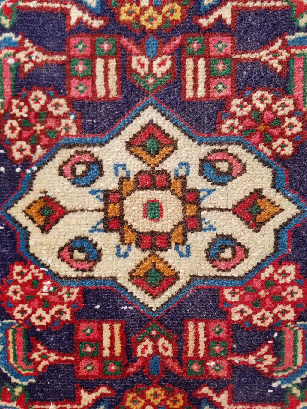 Antique Traditional Handmade Caucasian Kazak Wool Multicolor Rug 99x55cm