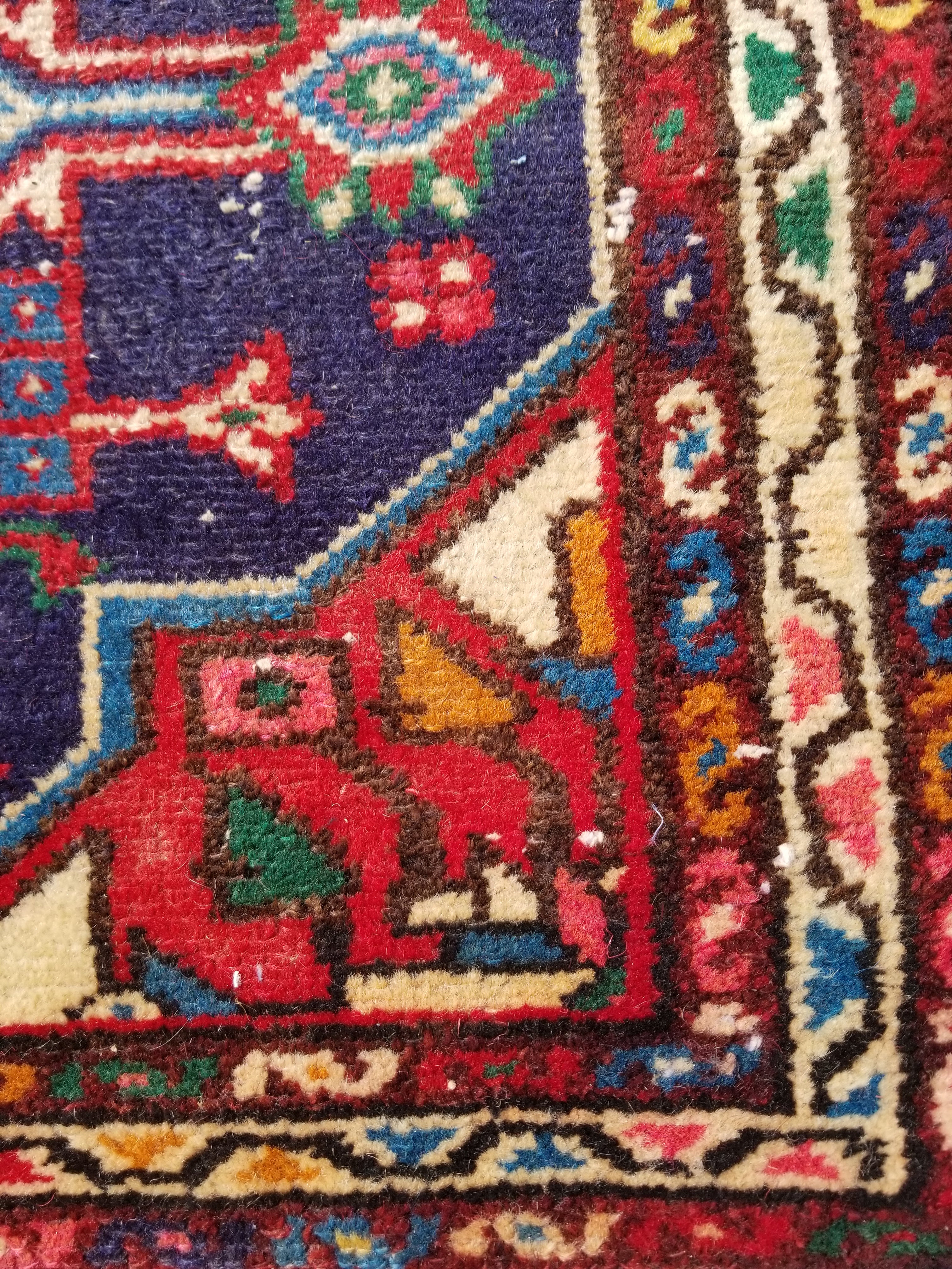 Antique Traditional Handmade Caucasian Kazak Wool Multicolor Rug 99x55cm