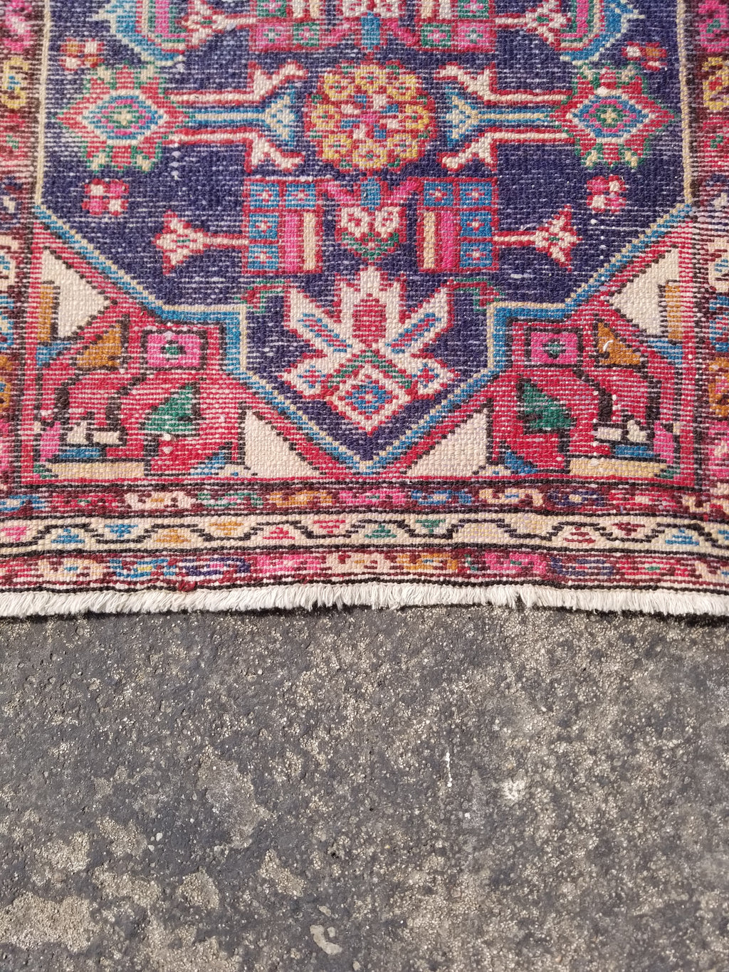 Antique Traditional Handmade Caucasian Kazak Wool Multicolor Rug 99x55cm