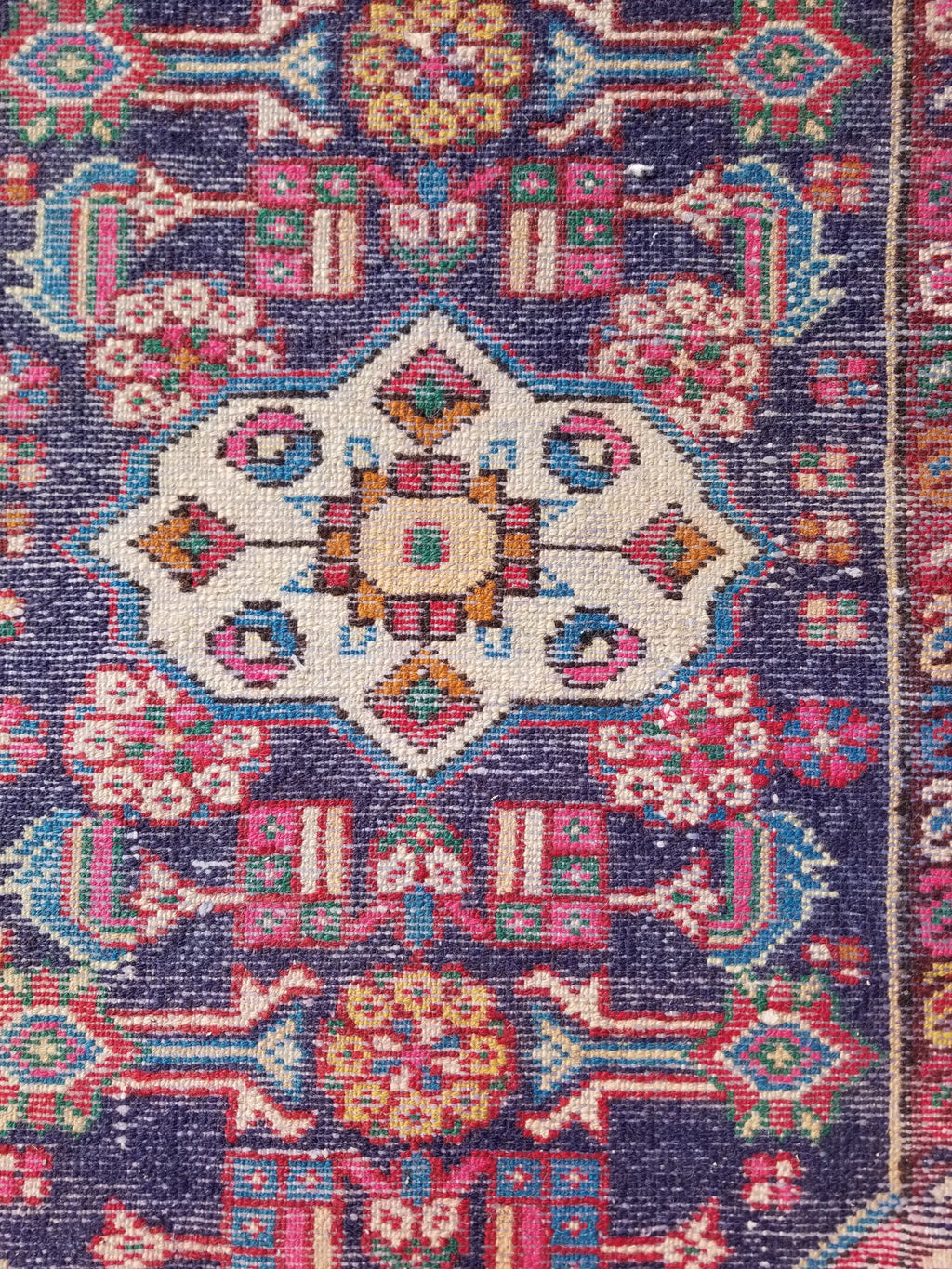 Antique Traditional Handmade Caucasian Kazak Wool Multicolor Rug 99x55cm