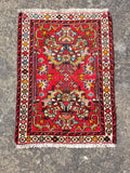 Semi Antique Traditional Handmade Karajeh Wool Multicolor Rug 78x58cm