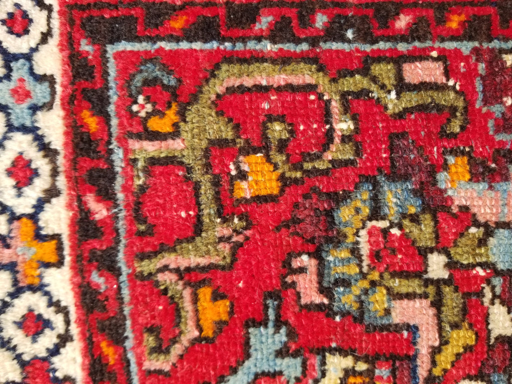 Semi Antique Traditional Handmade Karajeh Wool Multicolor Rug 78x58cm