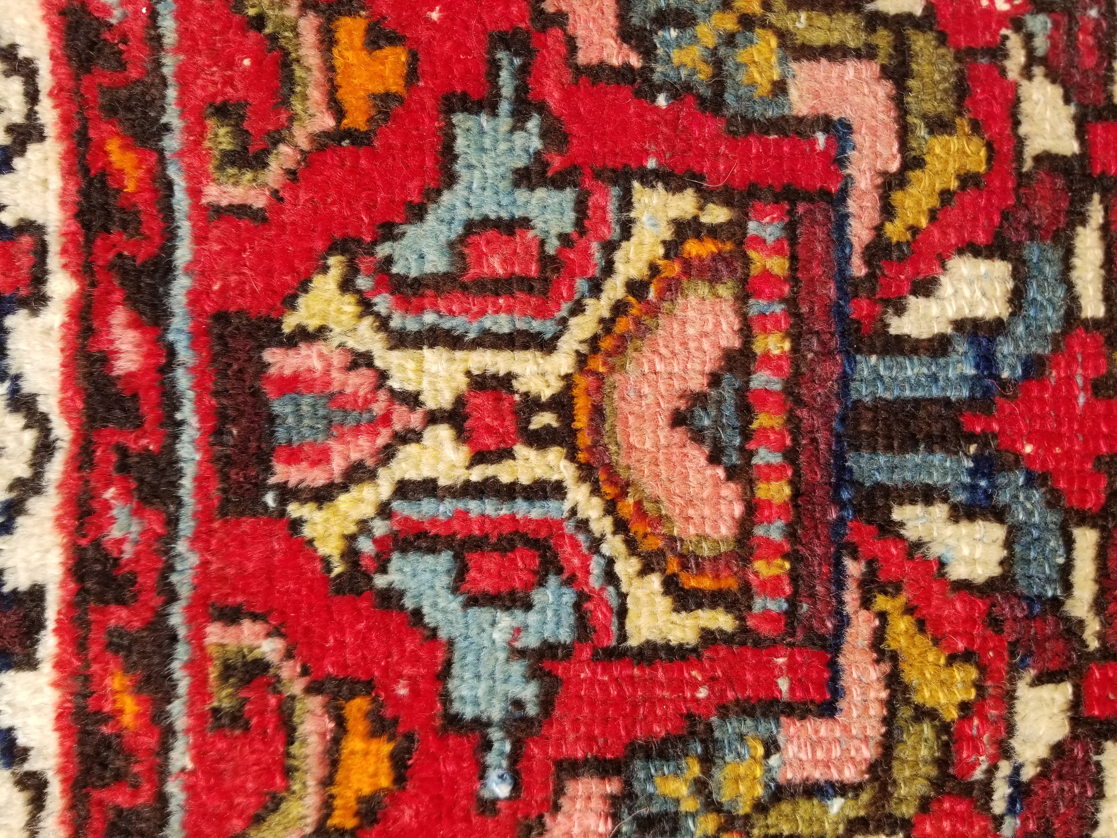 Semi Antique Traditional Handmade Karajeh Wool Multicolor Rug 78x58cm