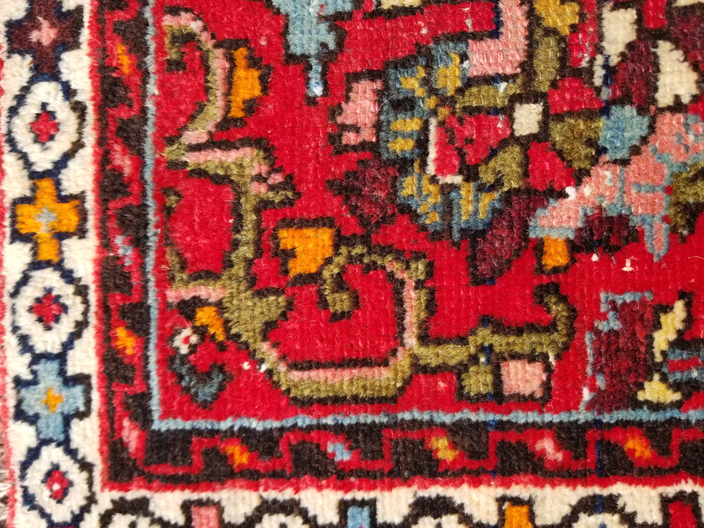 Semi Antique Traditional Handmade Karajeh Wool Multicolor Rug 78x58cm