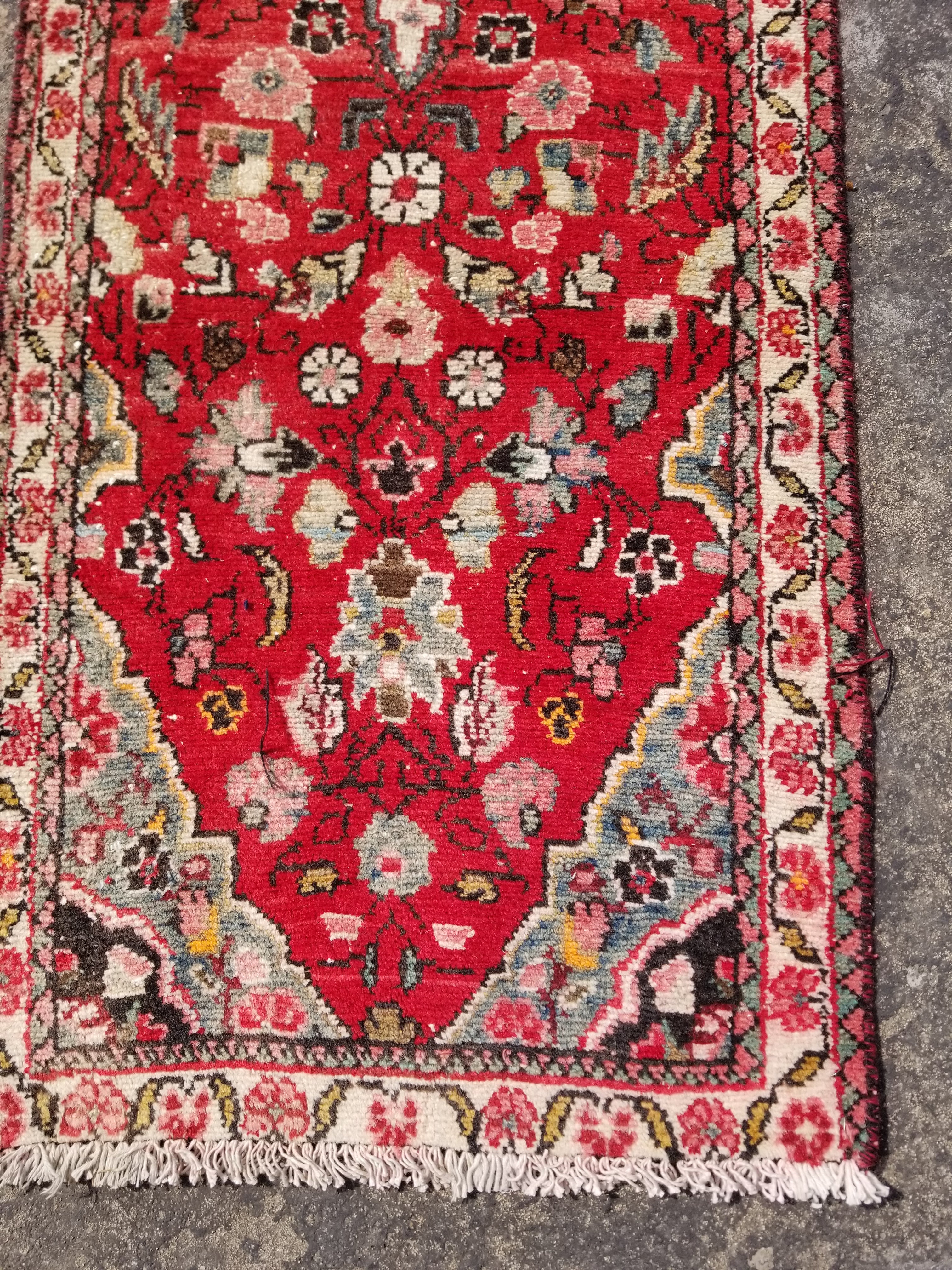 Vintage Traditional Handmade Oriental Wool Multicolor Runner Rug 238x66cm