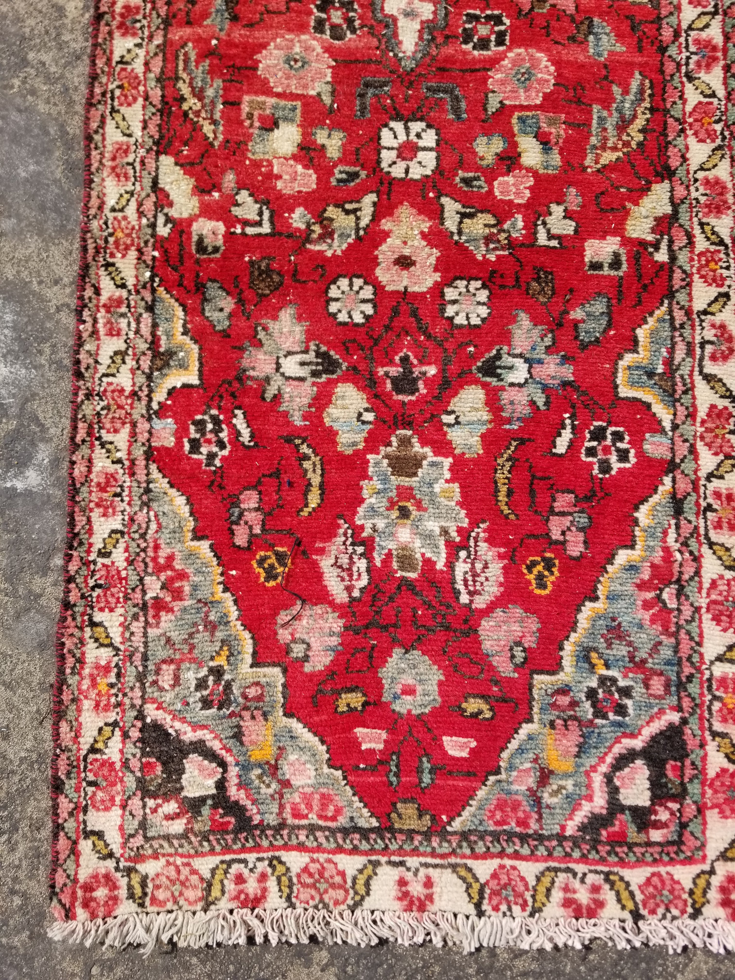Vintage Traditional Handmade Oriental Wool Multicolor Runner Rug 238x66cm